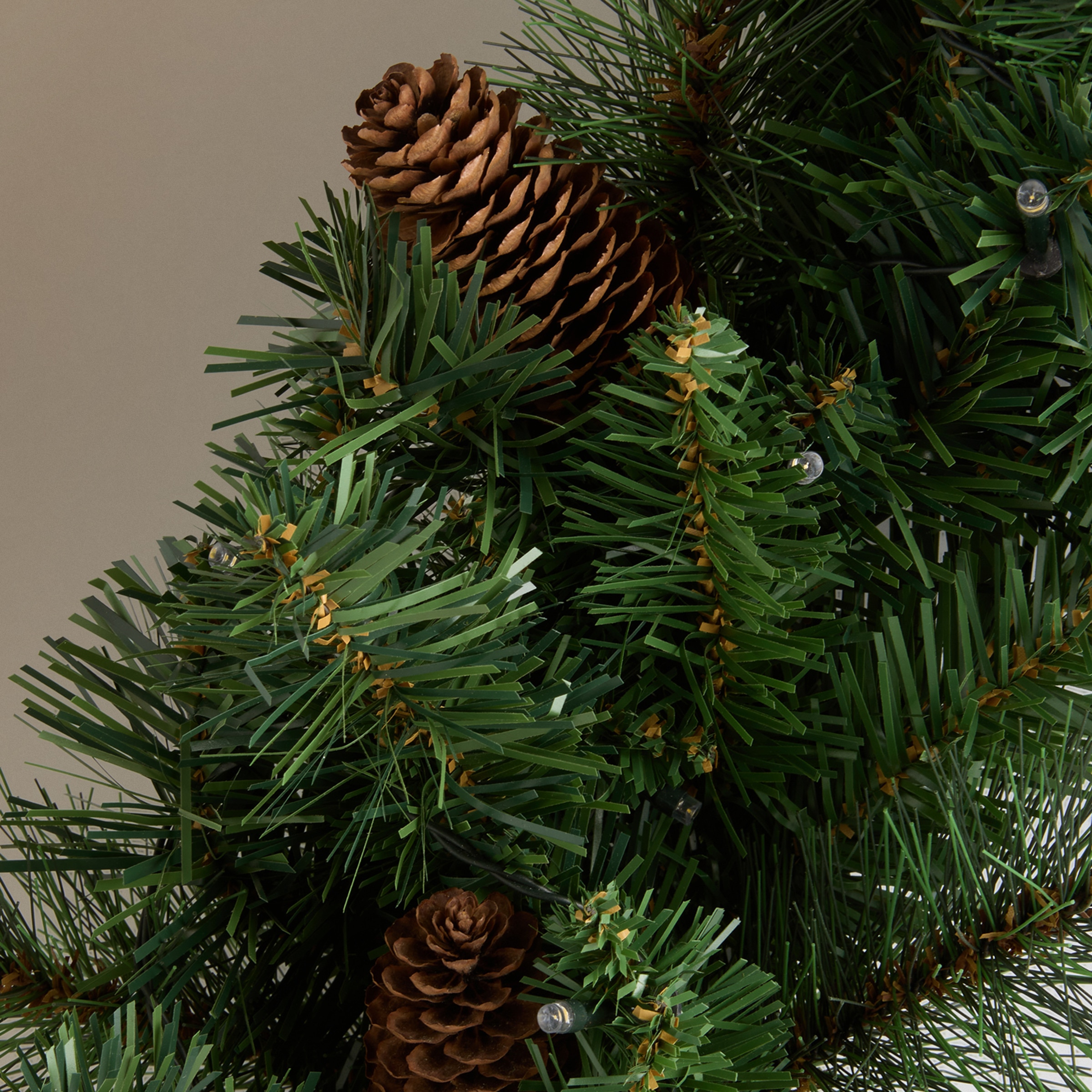 Coroa Pinha com Luz Natal Verde-3