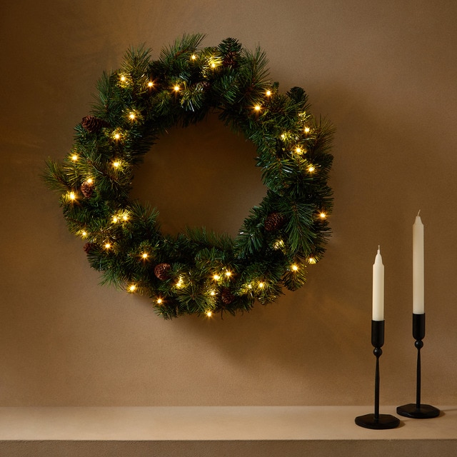 Imagen 0 de Corona Piña con luz Navidad