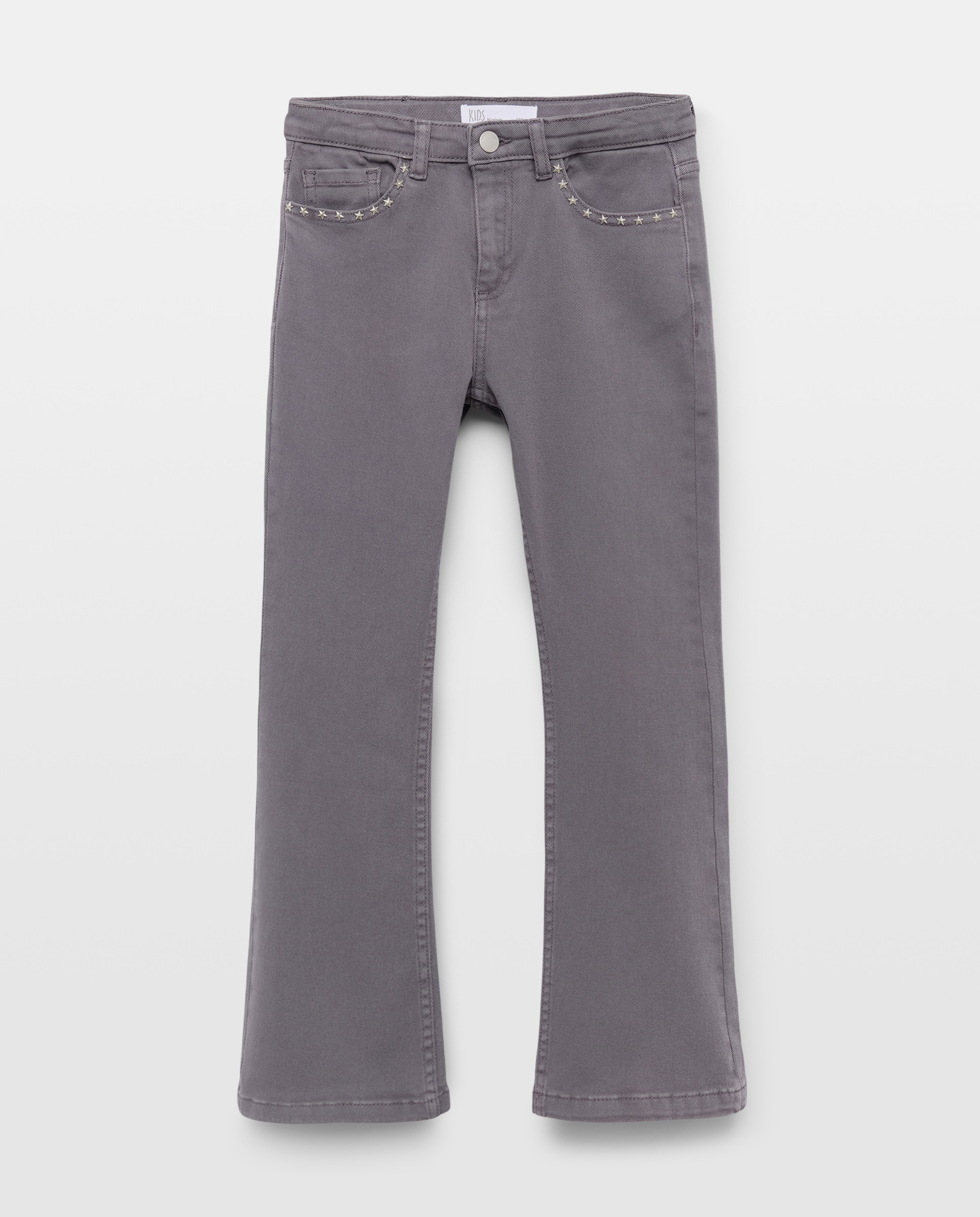 Jeans Flare com Tachas nos Bolsos da Frente Kids El Corte Inglés Chumbo-4
