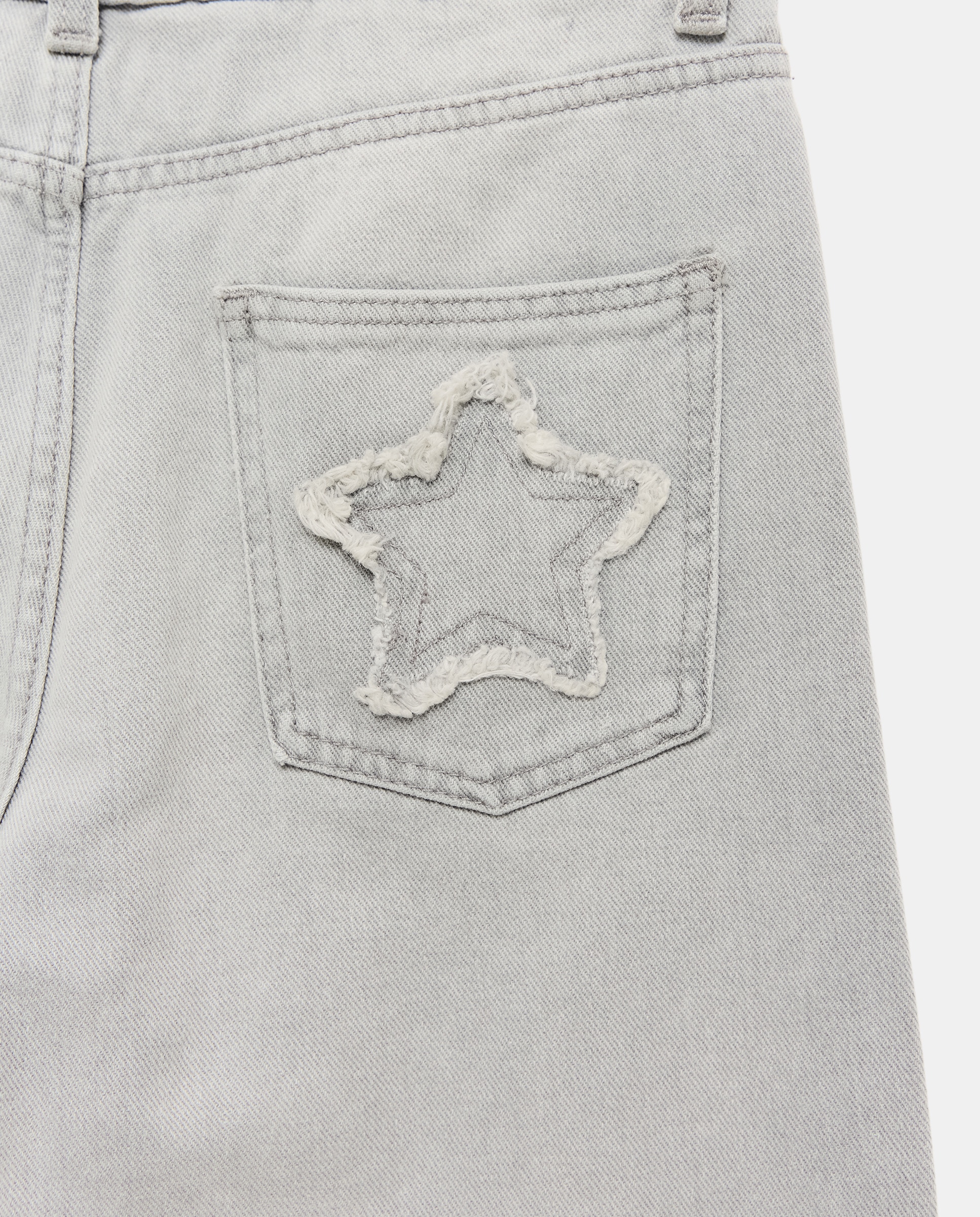 Jeans Wide Leg com Remendo de Estrela no Bolso Traseiro Kids El Corte Inglés Cinzento-claro-6