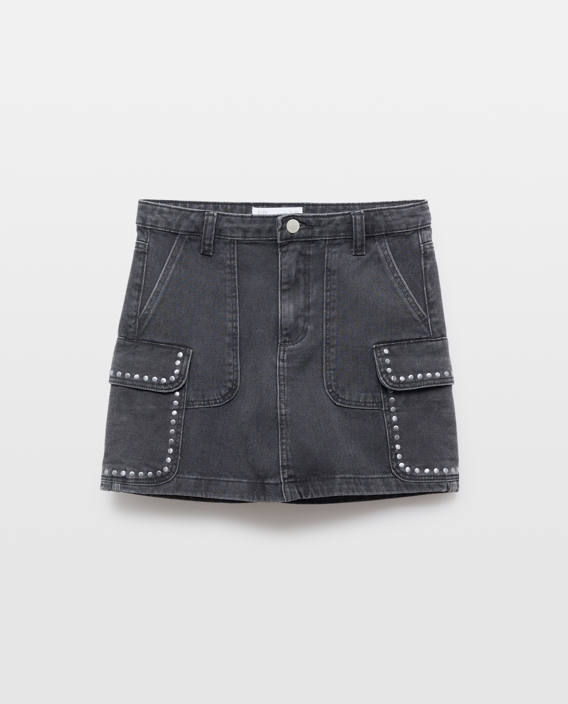 Falda denim cargo con tachas de niña - Kids El Corte Inglés - Negro intenso Negro intenso-4