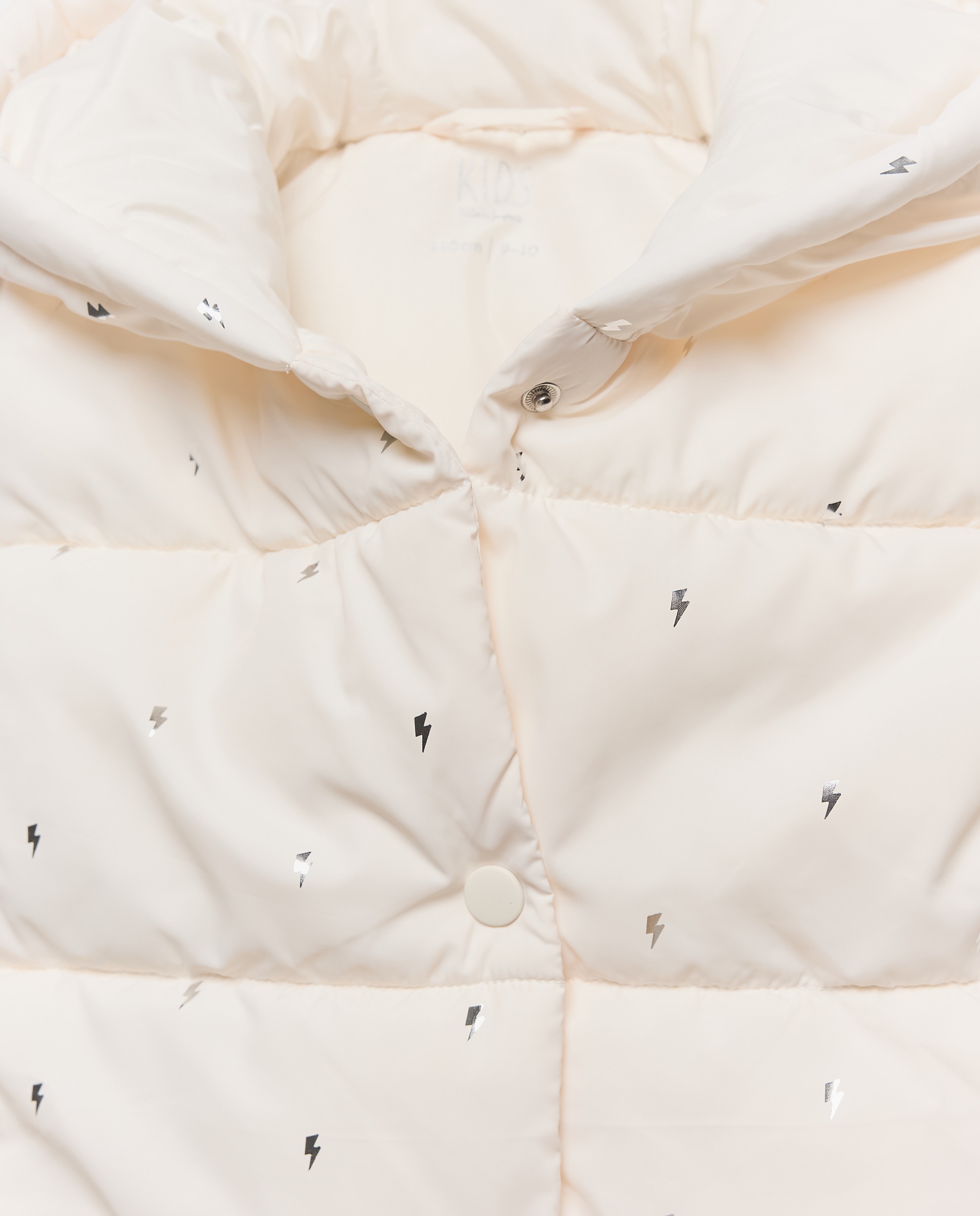 Colete de Nylon com Estampado Foil de Raios com Capuz Kids El Corte Inglés Branco-5
