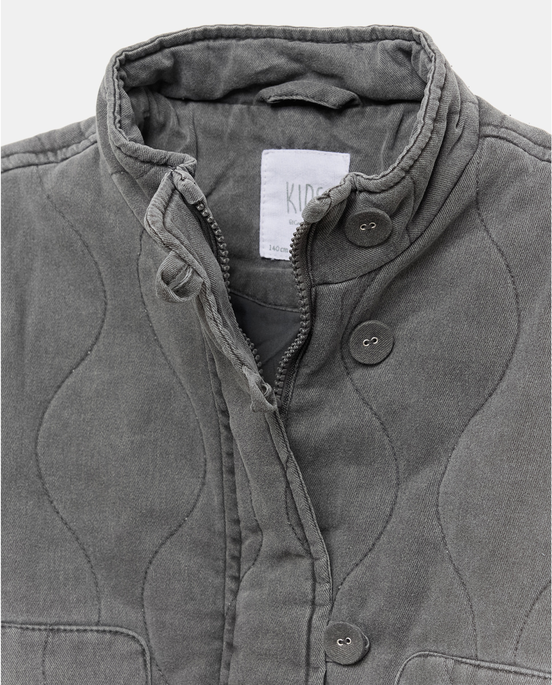 Casaco Acolchoado Quilted com Losangos e Efeito de Lavagem Kids El Corte Inglés Chumbo-6