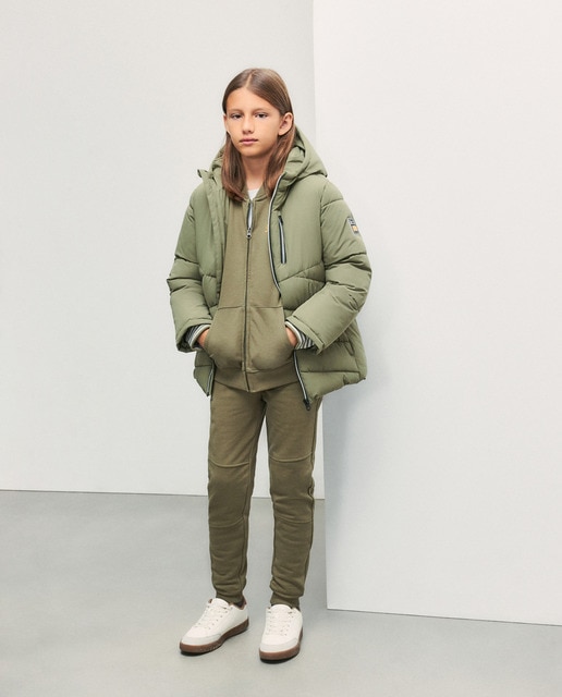 Imagen 0 de Pantalón felpa liso con cortes en rodilla de niño