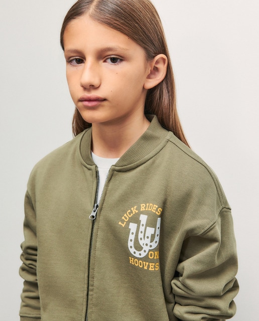 Imagem 0 de Sweatshirt Aberta sem Capuz com Fantasia Blusão Bomber