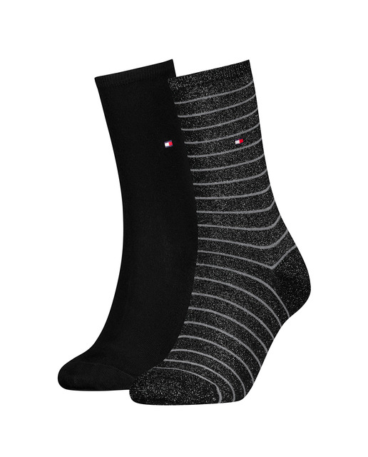 Imagem 0 de Pack de Dois Pares de Meias - Um às Riscas de Fio Metalizado e Outro Liso