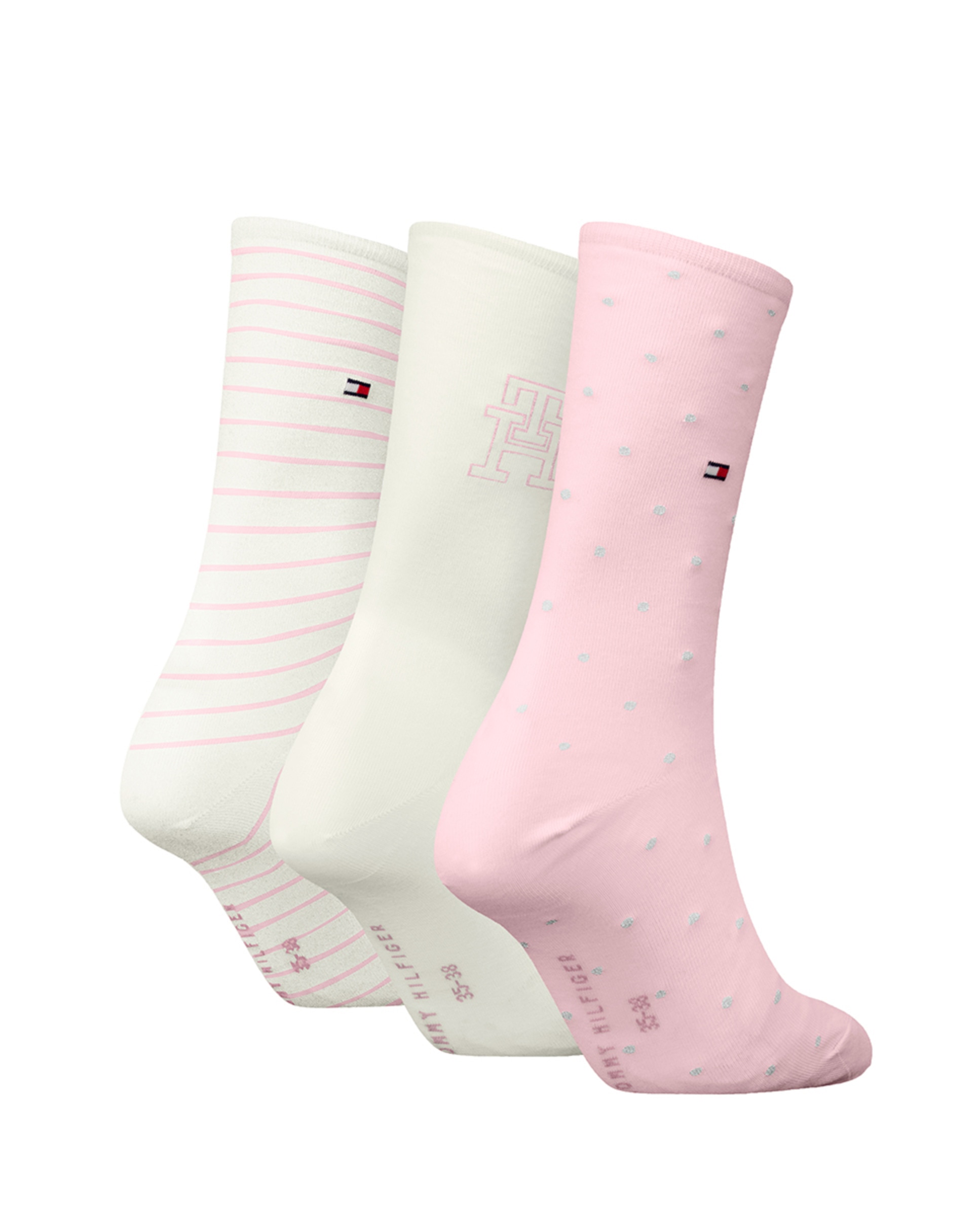 Meias Clássicas (Caixa de Presente com Pack de 3 Pares) Rosa-2