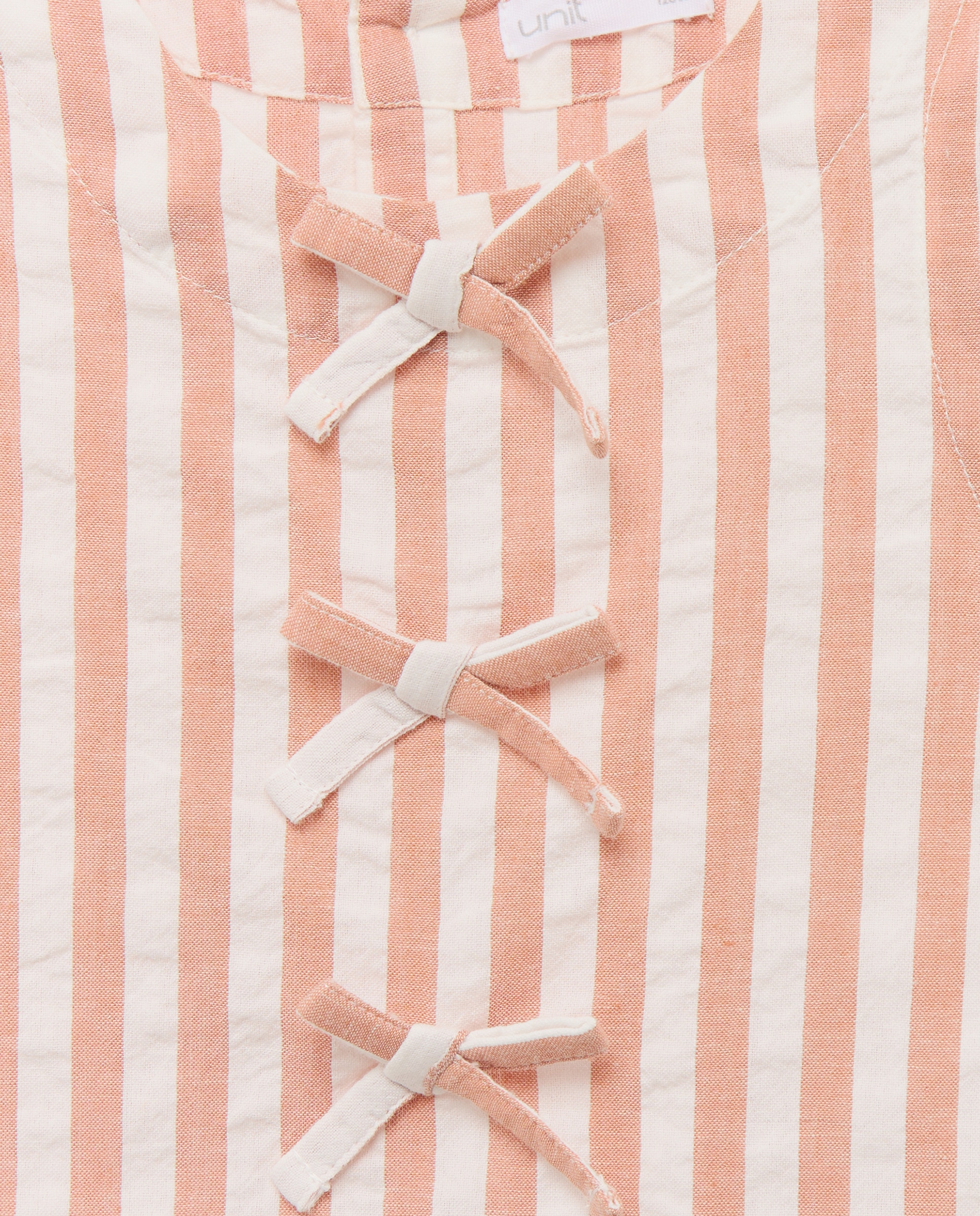 Blusa niña de rayas seersucker set Naranja quemado-3