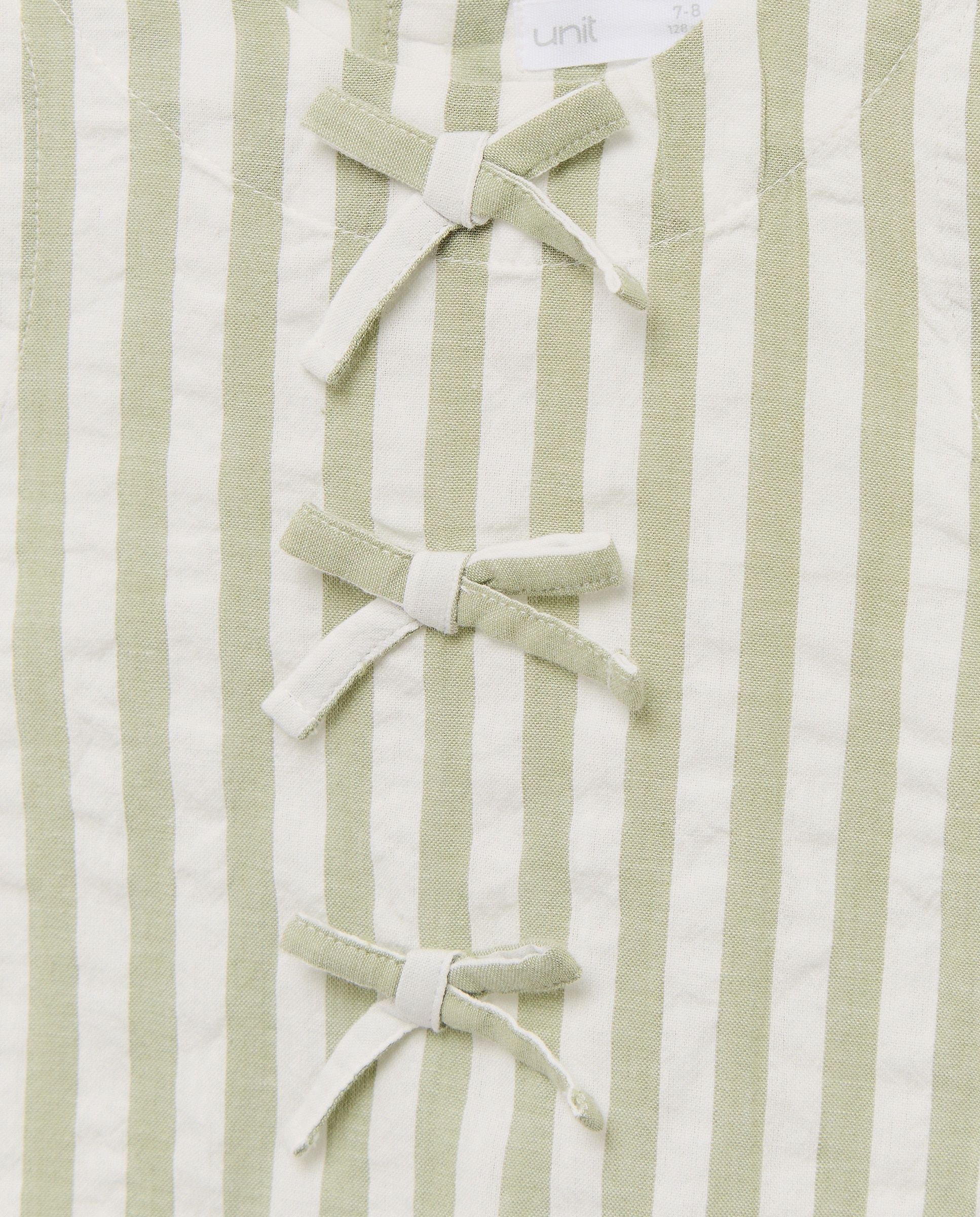 Blusa niña de rayas seersucker set 520 Kaki-3