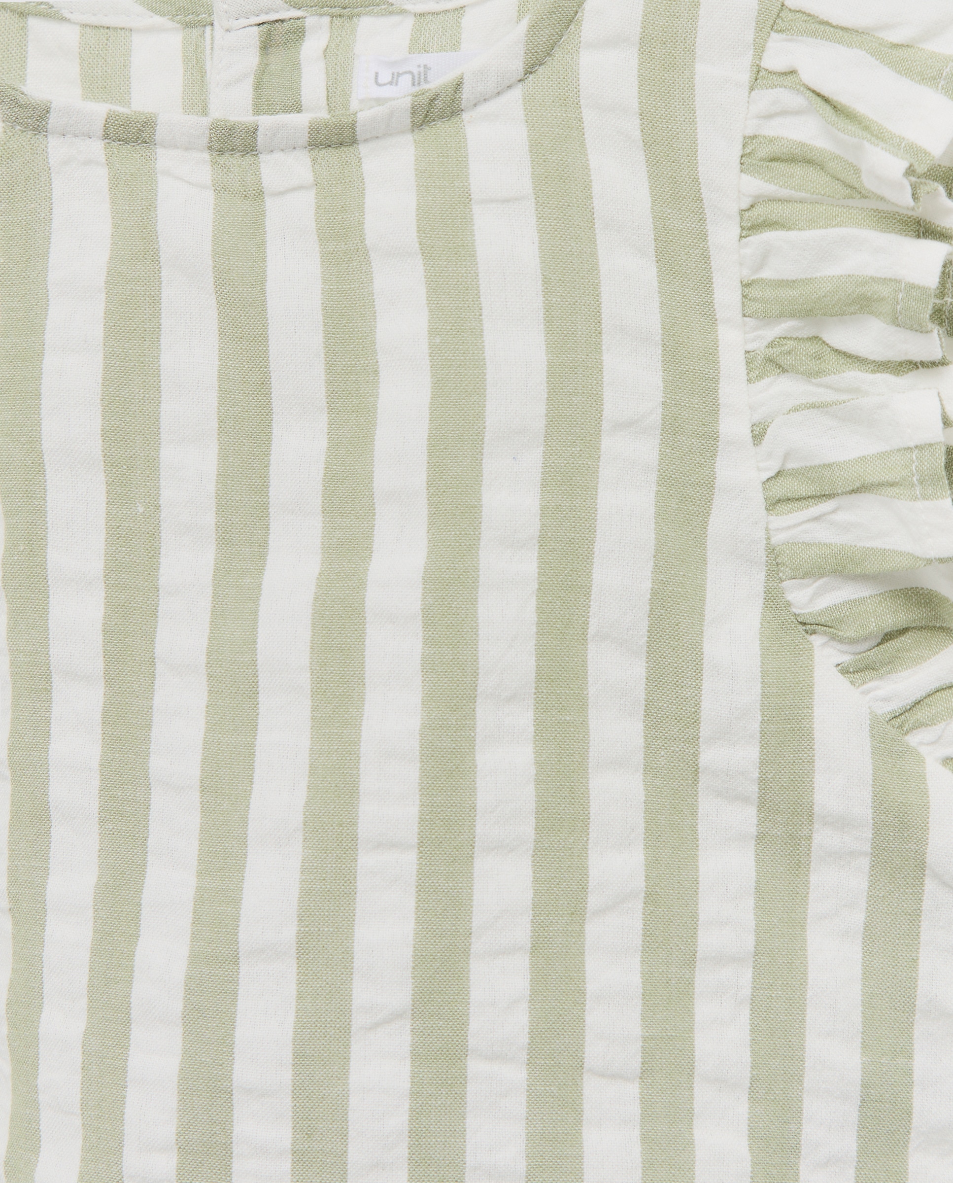 Blusa bebé niña con rayas seersucker set 520 Kaki-3