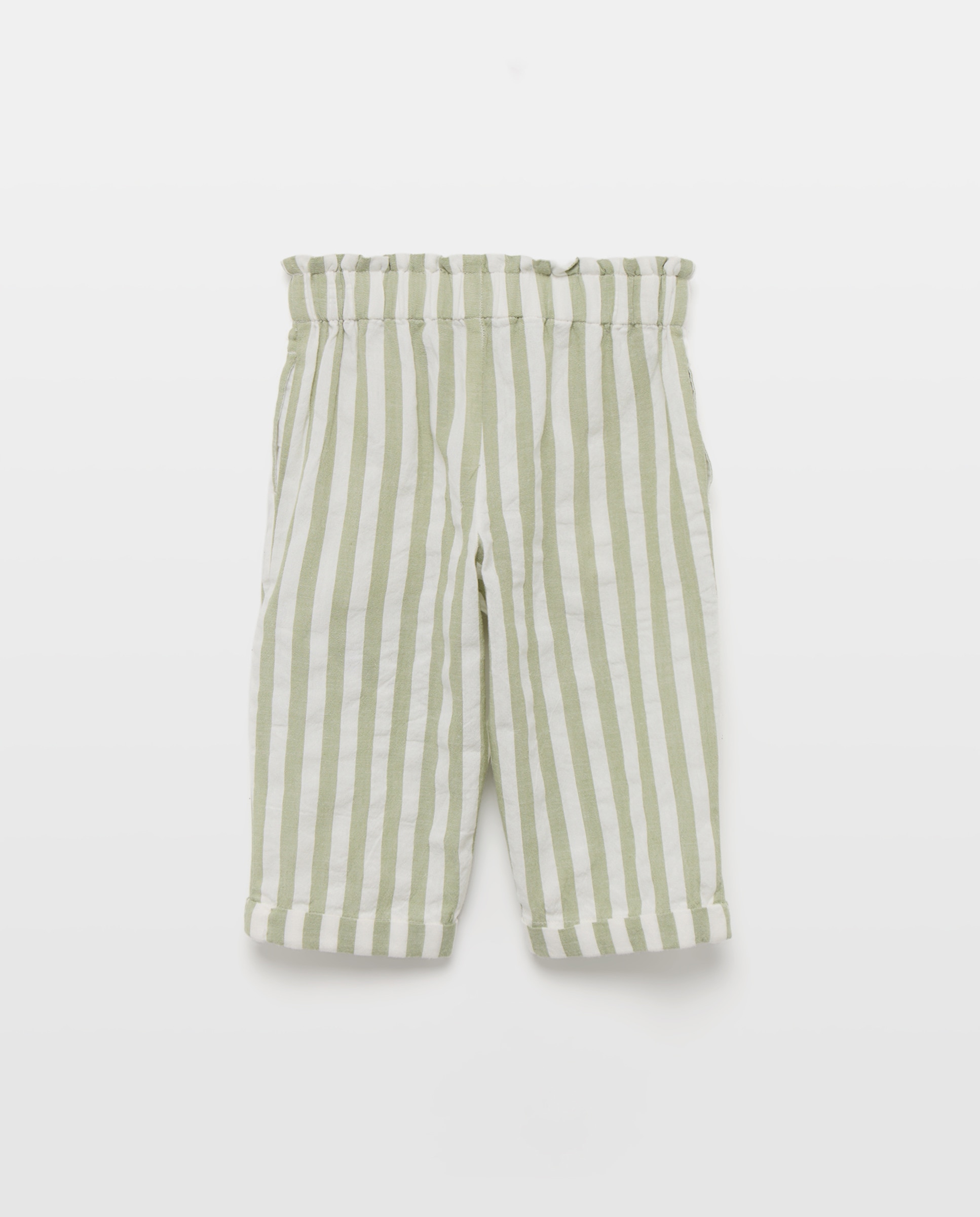 Pantalón bebé niña seersucker set 520 Kaki-2