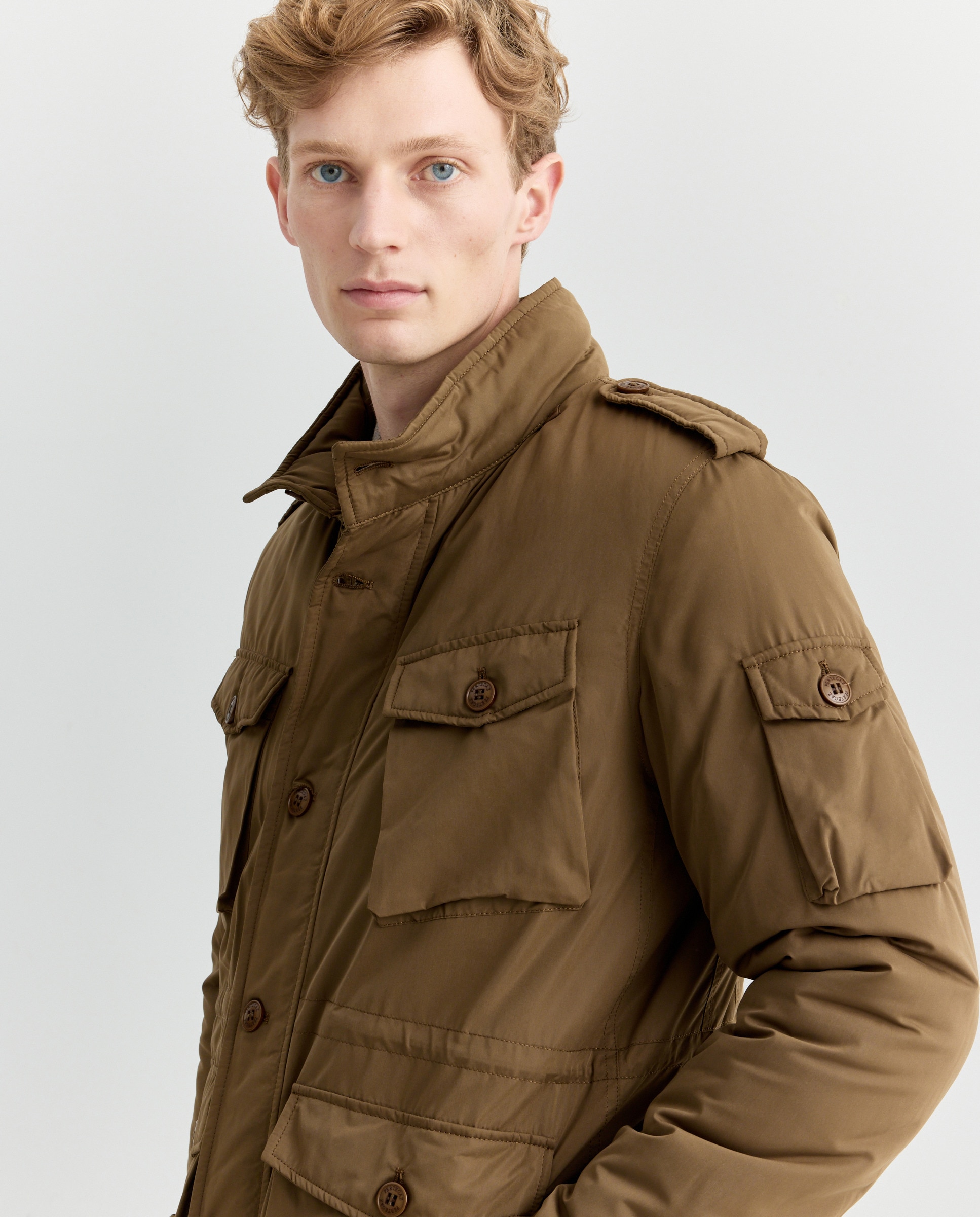 Parka de Cinco Bolsos com Cinto Castanho-claro-3