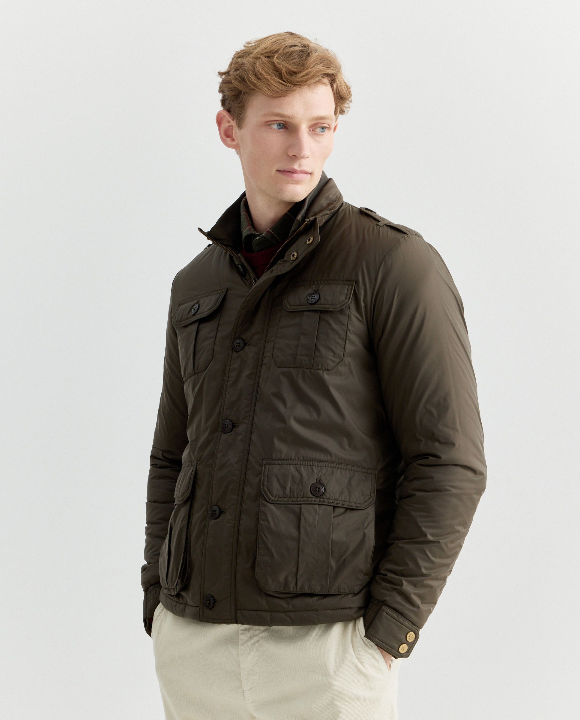 Blusão Tipo Field Jacket Verde-escuro-1