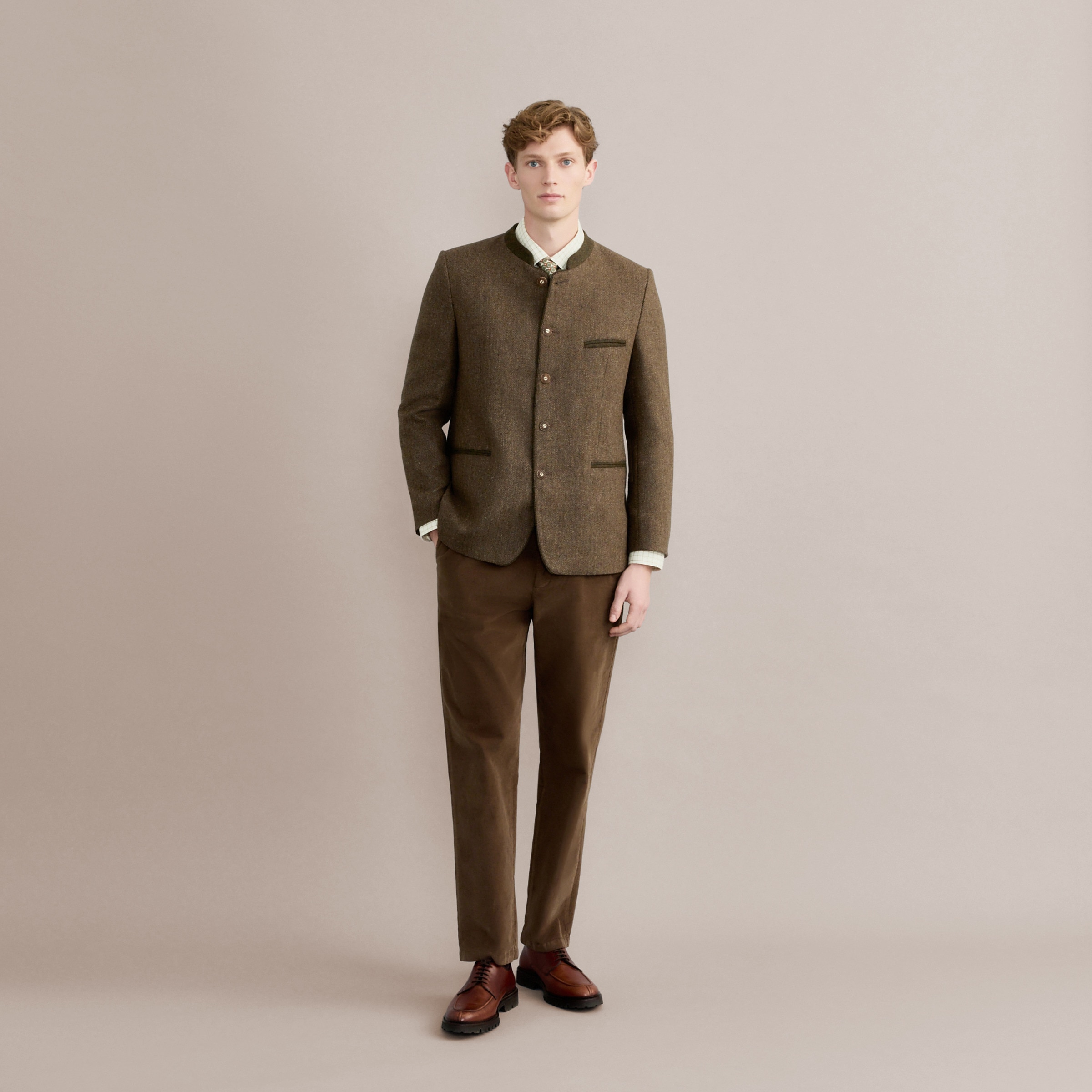 Casaco Austríaco de Homem Castanho-2