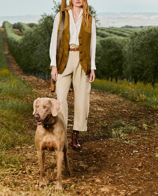 Imagen 0 de Chaleco tiradora de lino mujer