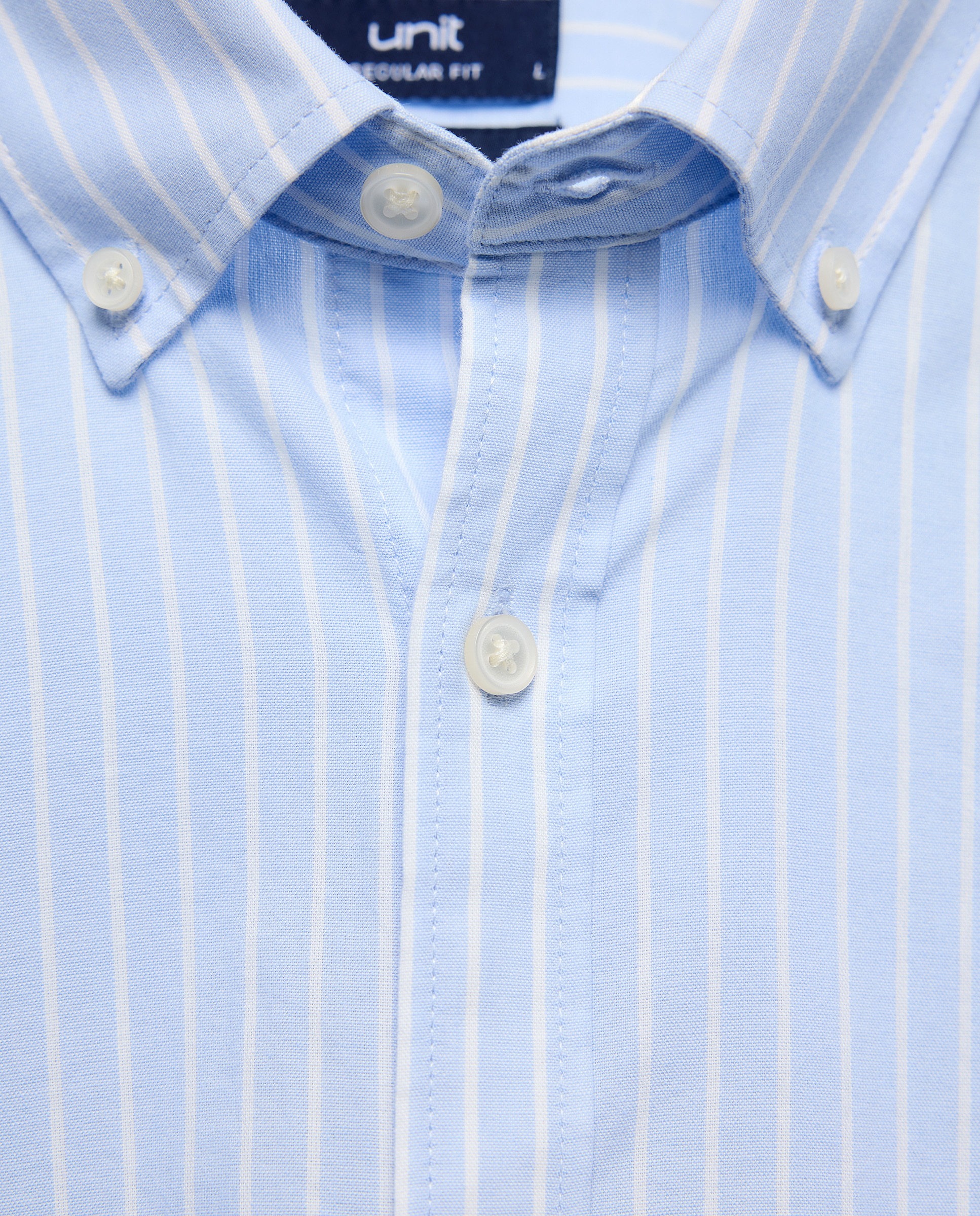 Camisa sport hombre chambray con rayas 410 Azul claro-5