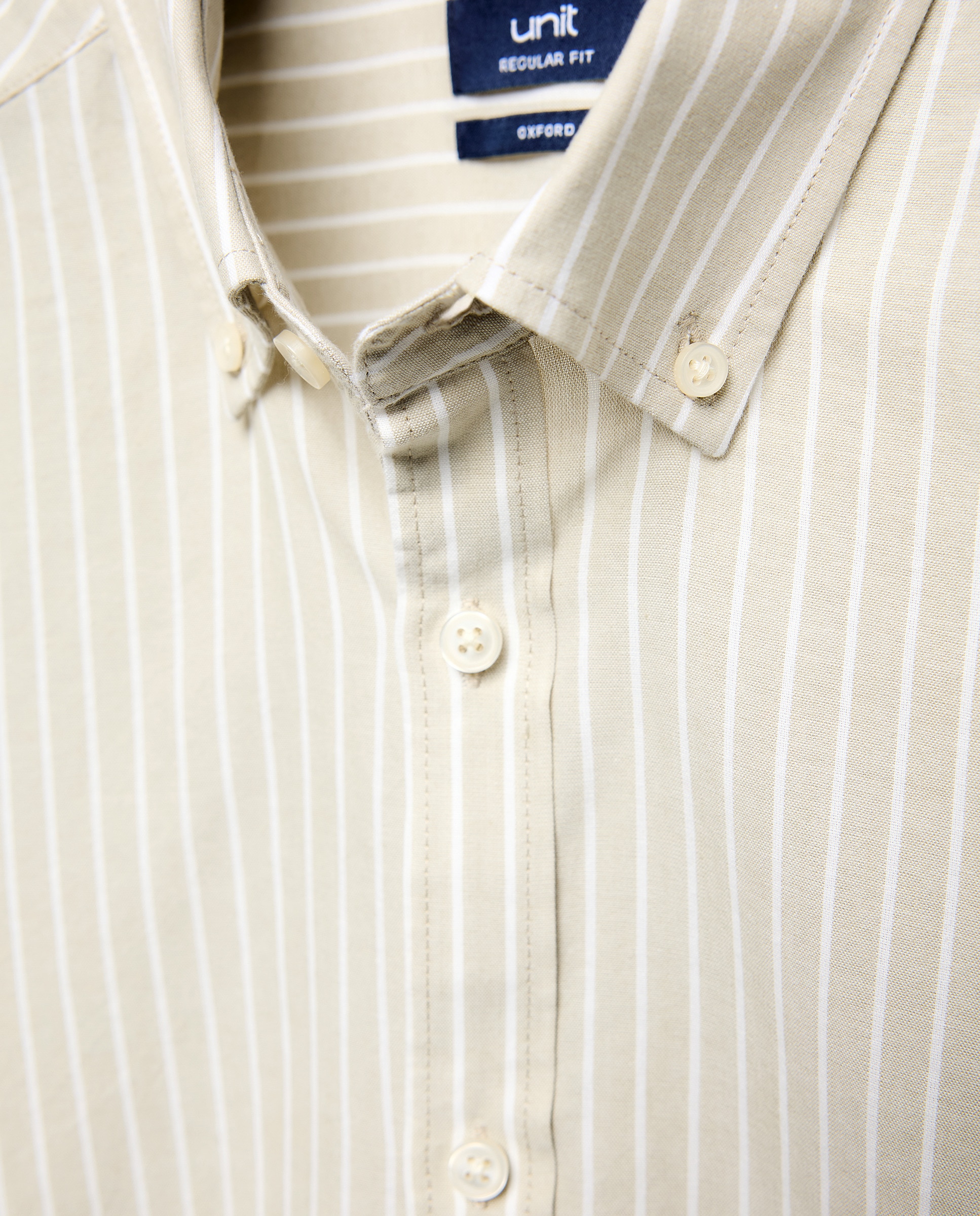 Camisa sport hombre chambray con rayas 520 Kaki-5