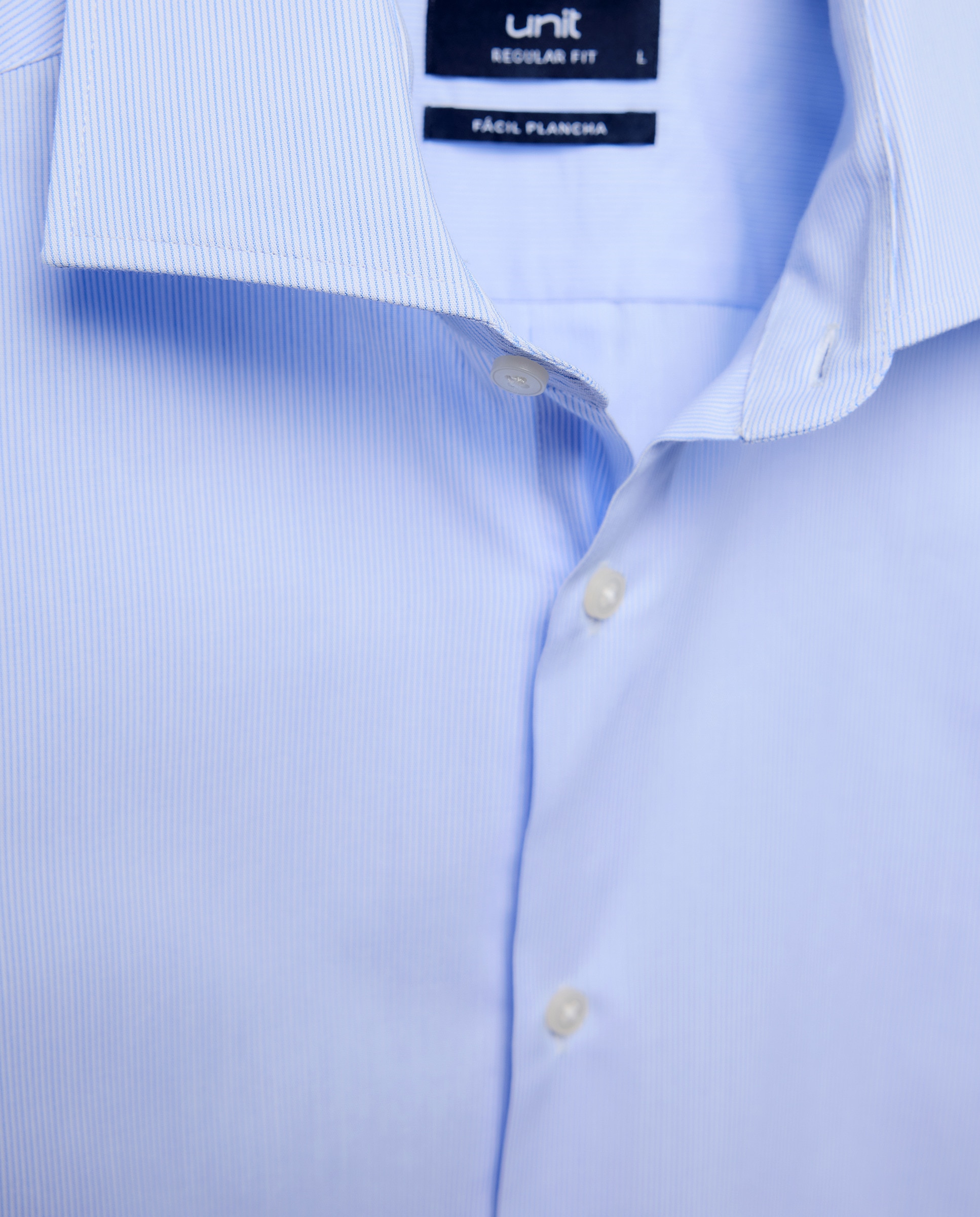 Camisa vestir hombre rayas classic fit 410 Azul claro-5