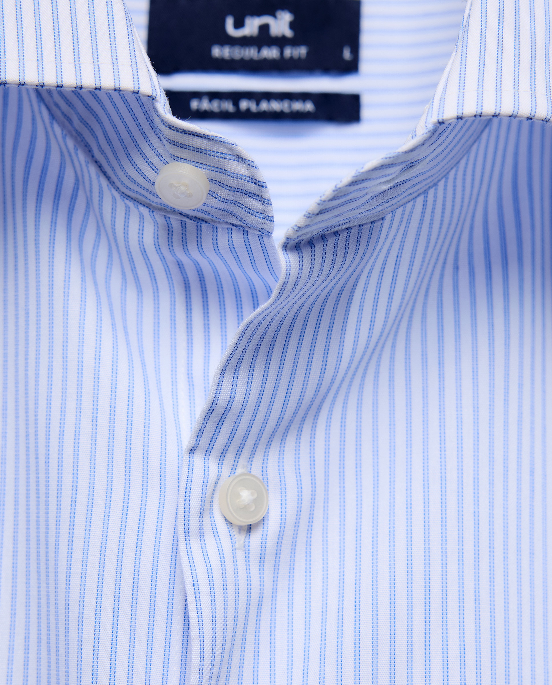 Camisa vestir hombre rayas classic fit 410 Azul claro-5