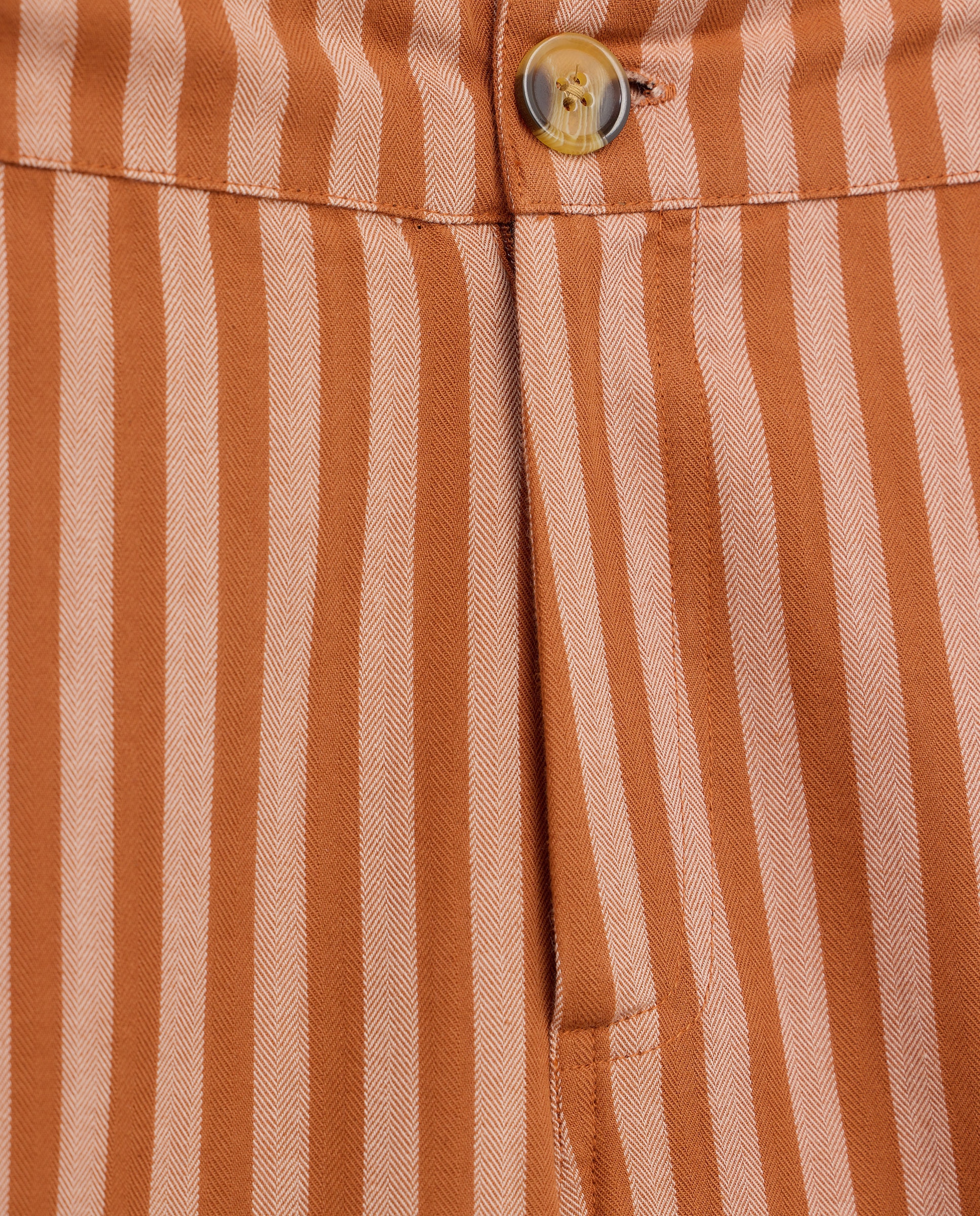 Pantalón de mujer de rayas de cuadros total look Marrón-5