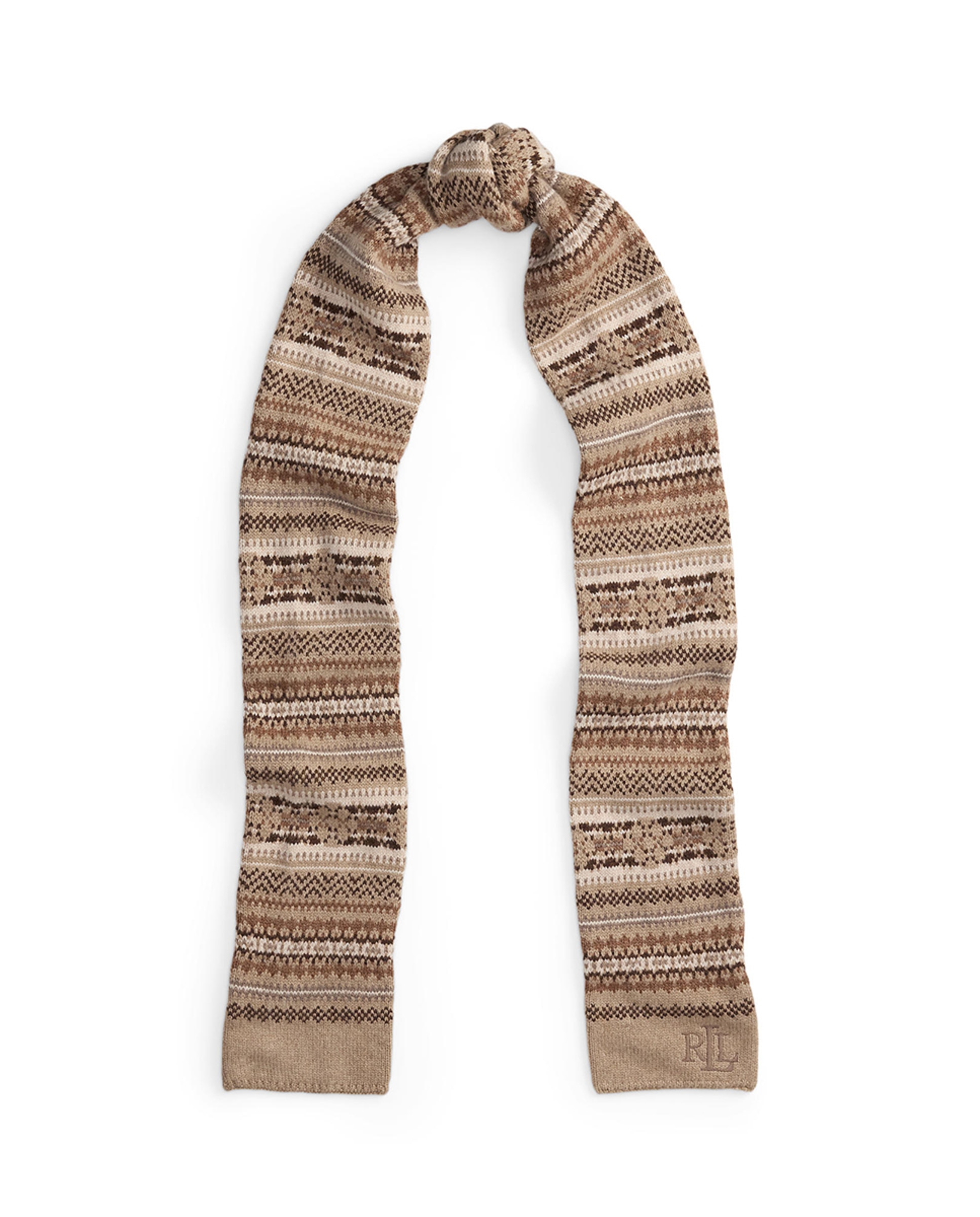 Cachecol em Mistura de Lã com Estampado Bege-2