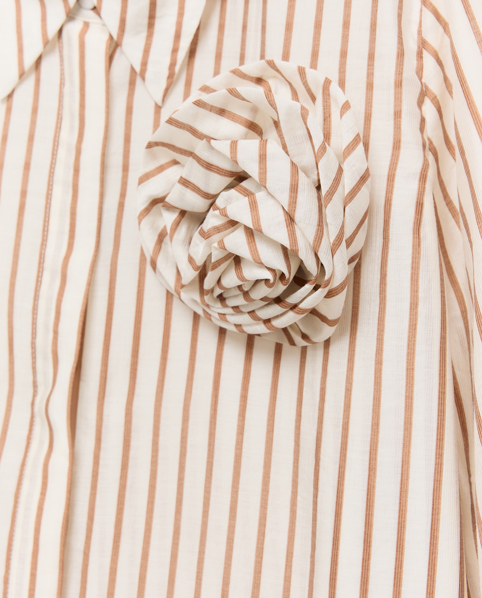 Camisa Estampada com Manga Comprida Castanho-2