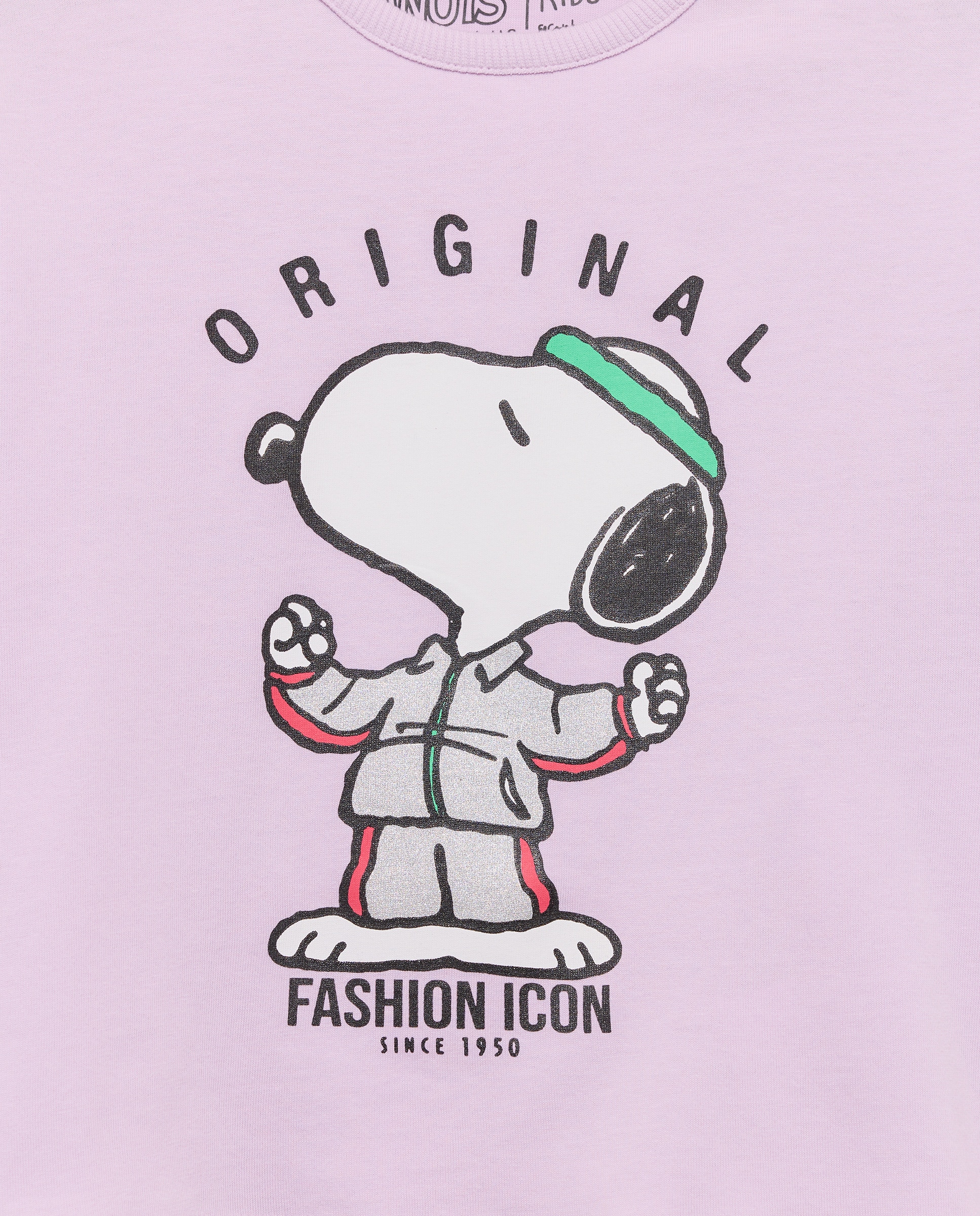 Camisola de Manga Comprida de Estampado Posicional Snoopy em Fato de Treino com Foil Kids El Corte Inglés 282 Malva-5