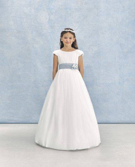 Imagen 0 de Vestido de comunión manga corta y espalda bordada URANIA