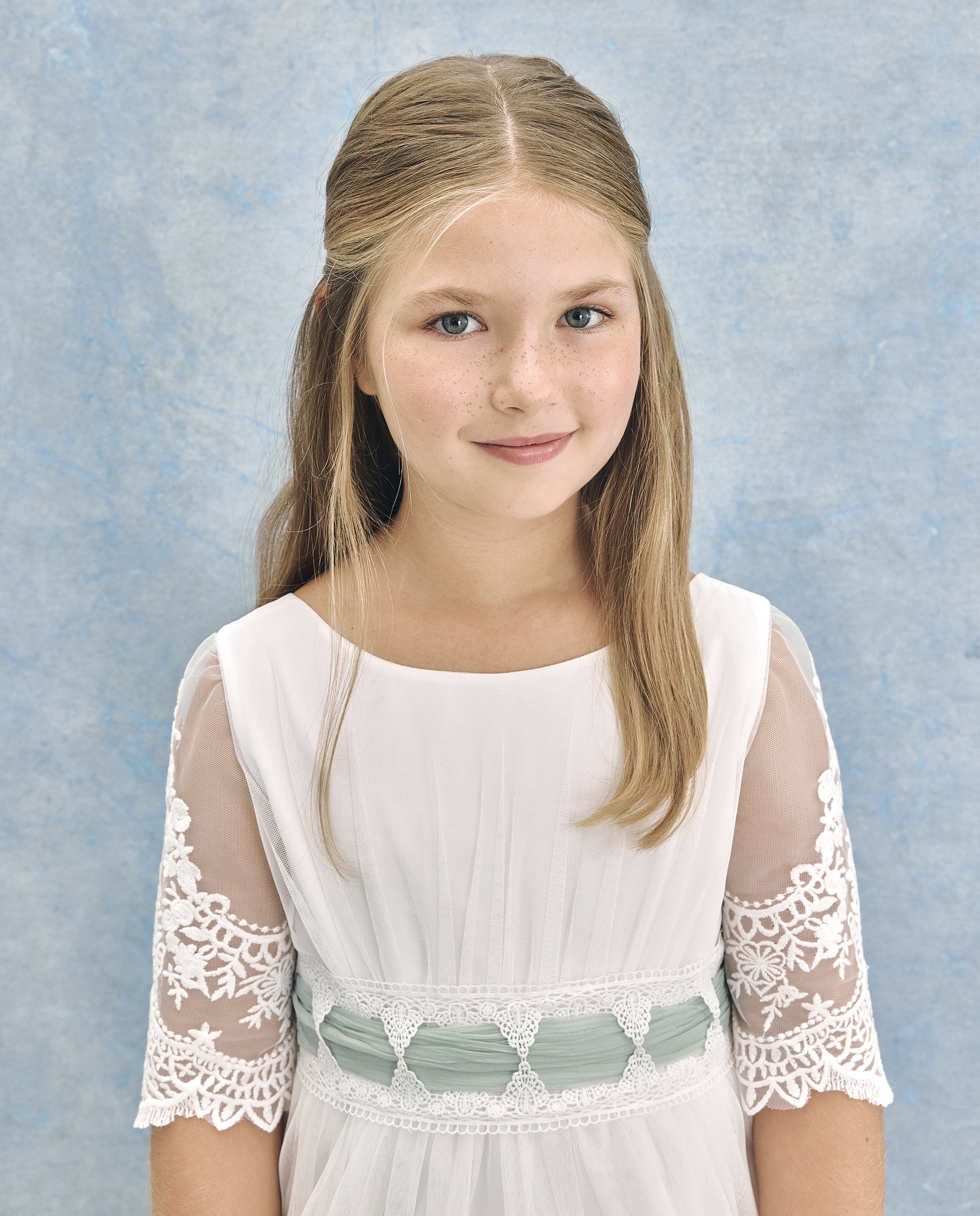 Vestido de Comunhão com Bordado Polaris Branco-marfim-2