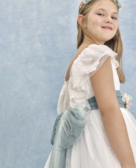 Imagen 0 de Vestido de comunión con volante bordado  ALTAIS
