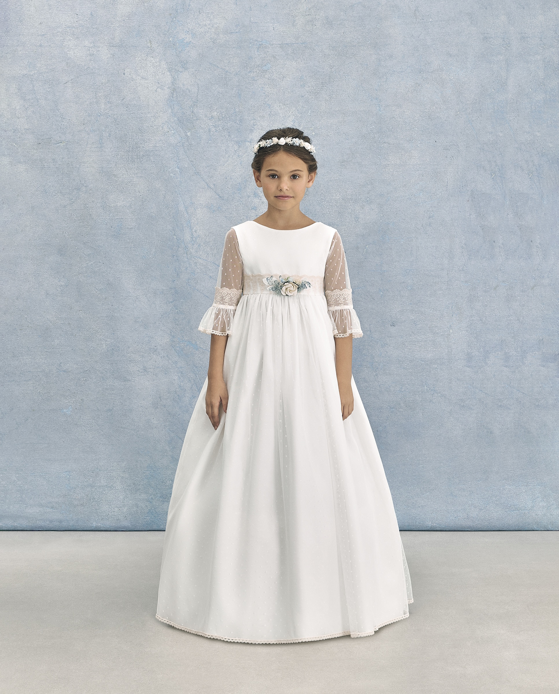 Vestido de Comunhão com Manga 3/4 Enif 120 Cru-4