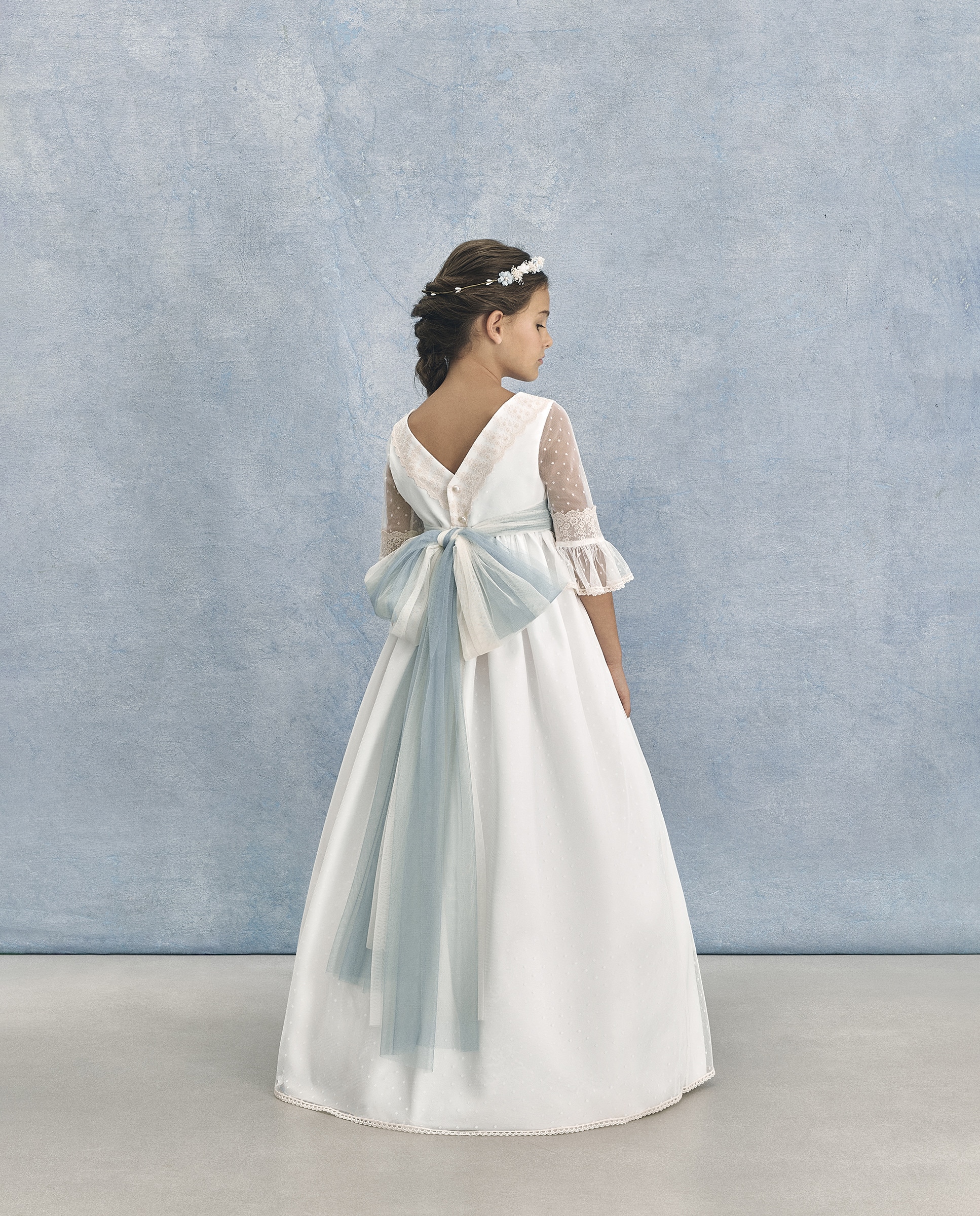 Vestido de Comunhão com Manga 3/4 Enif 120 Cru-5