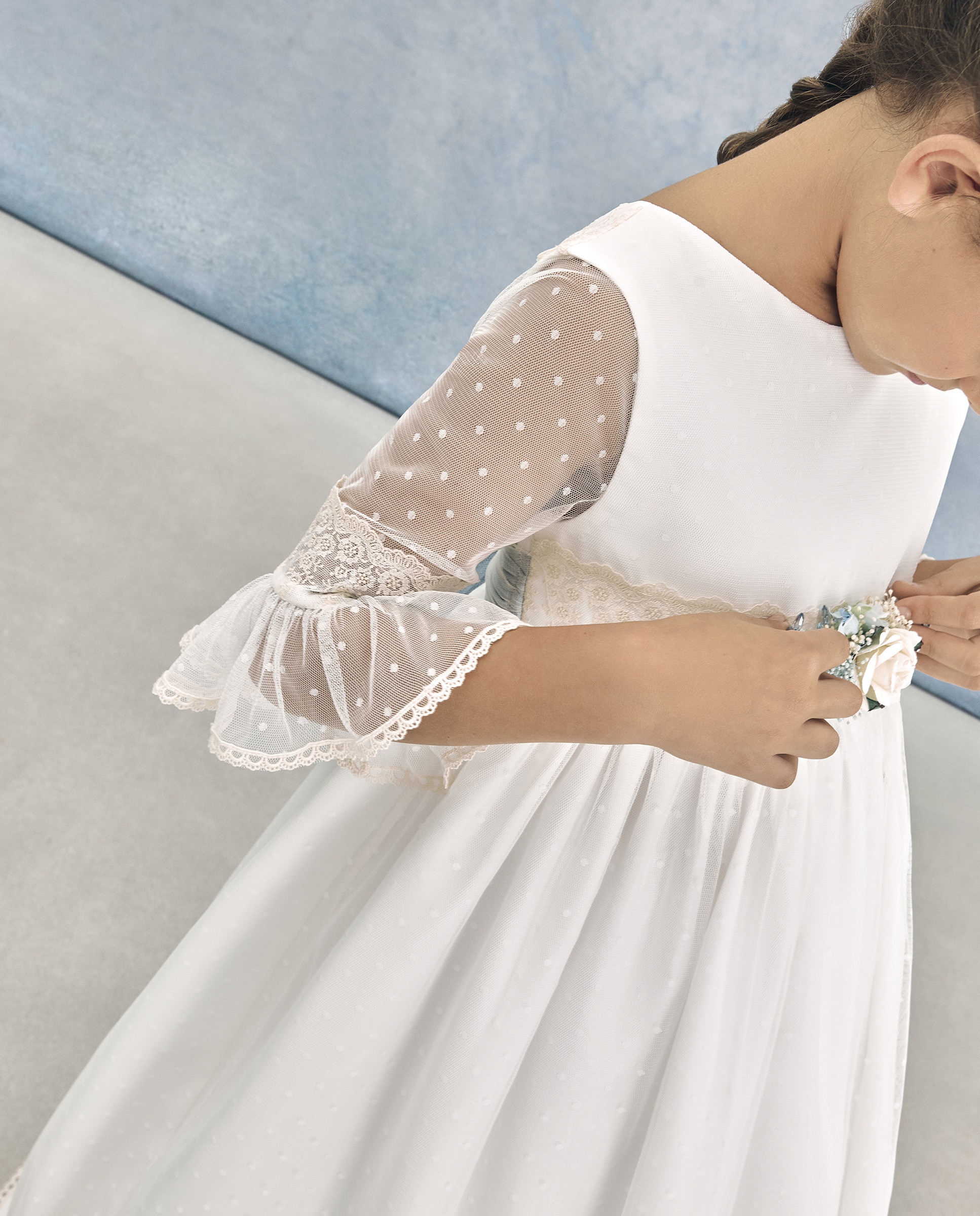 Vestido de Comunhão com Manga 3/4 Enif 120 Cru-2