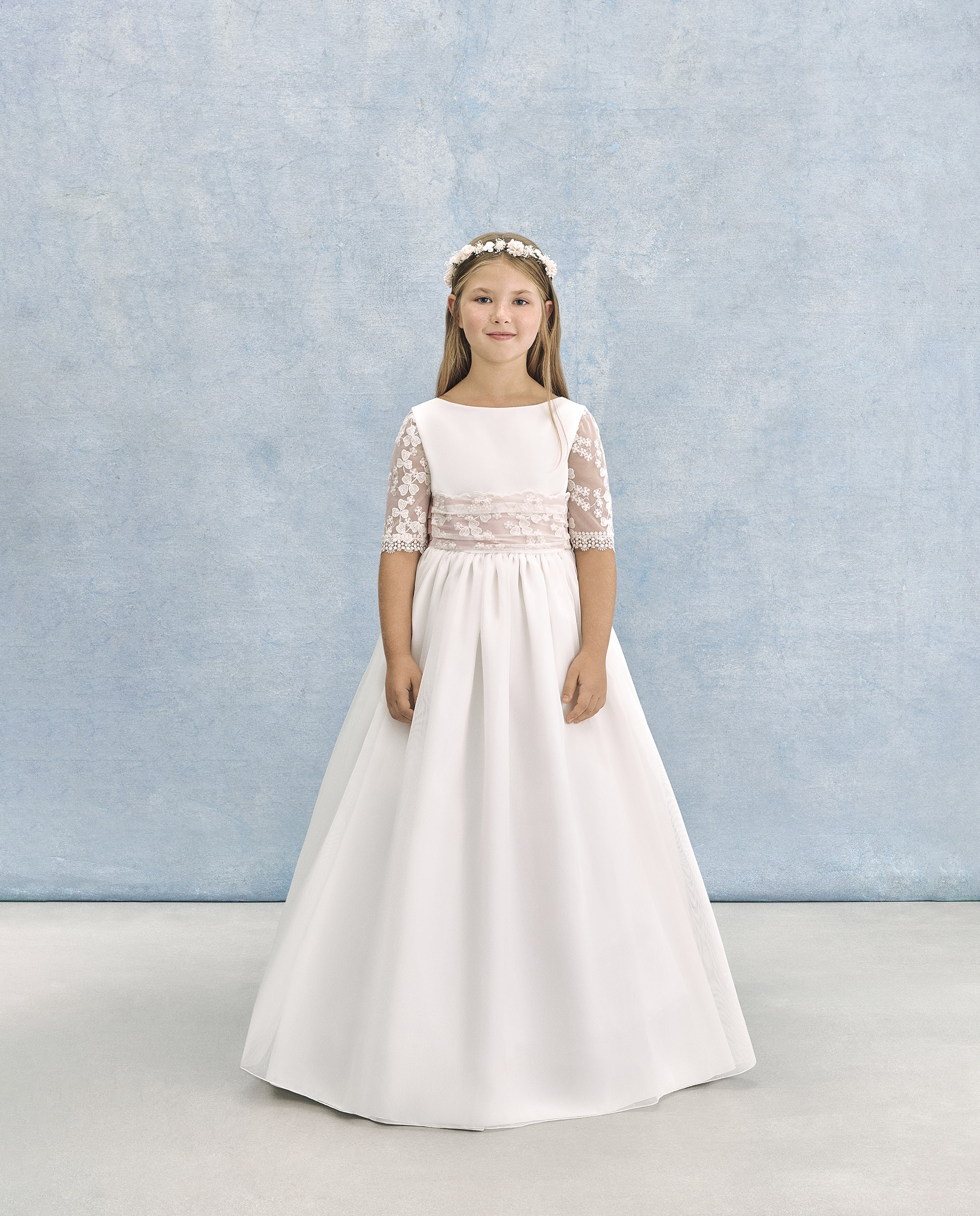 Vestido de Comunhão com Bordado Aldebarán 120 Cru-3