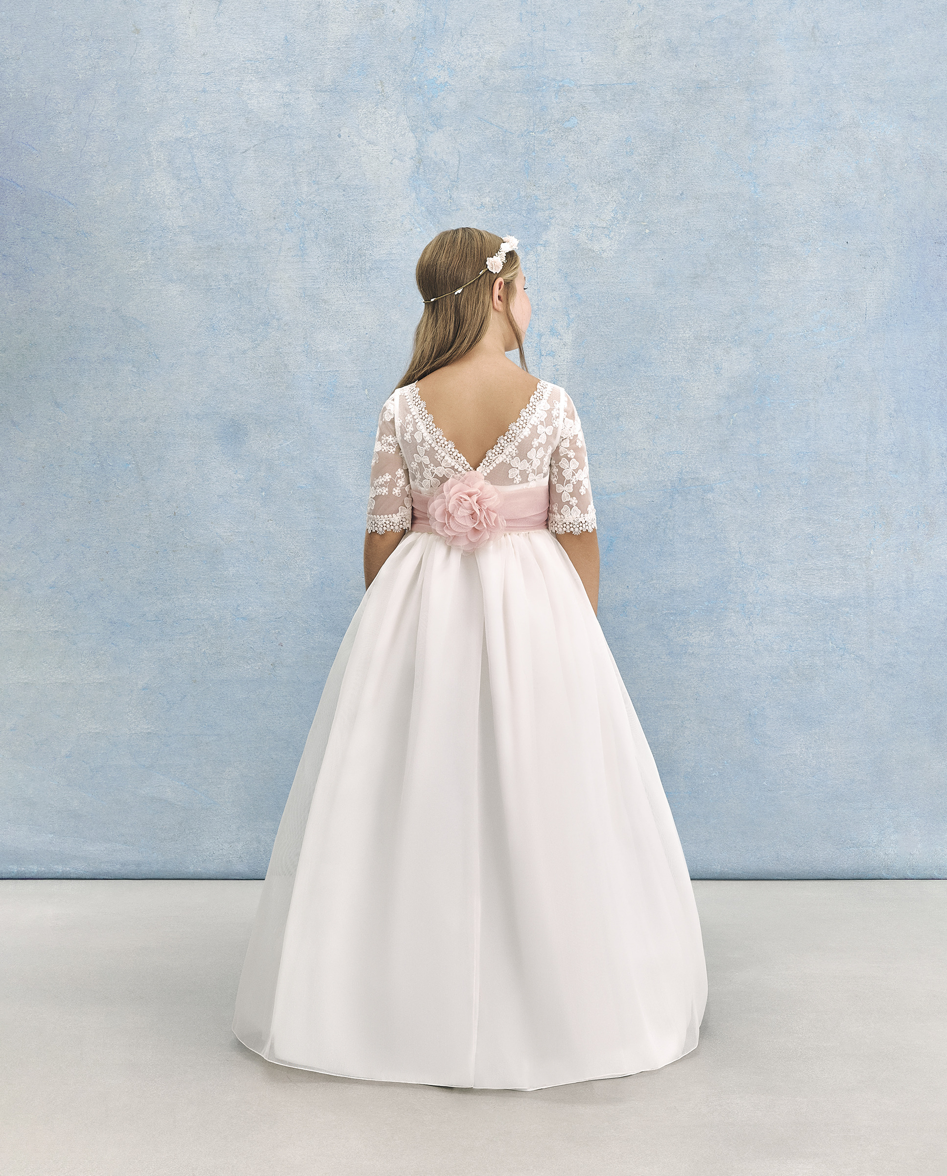 Vestido de Comunhão com Bordado Aldebarán 120 Cru-4