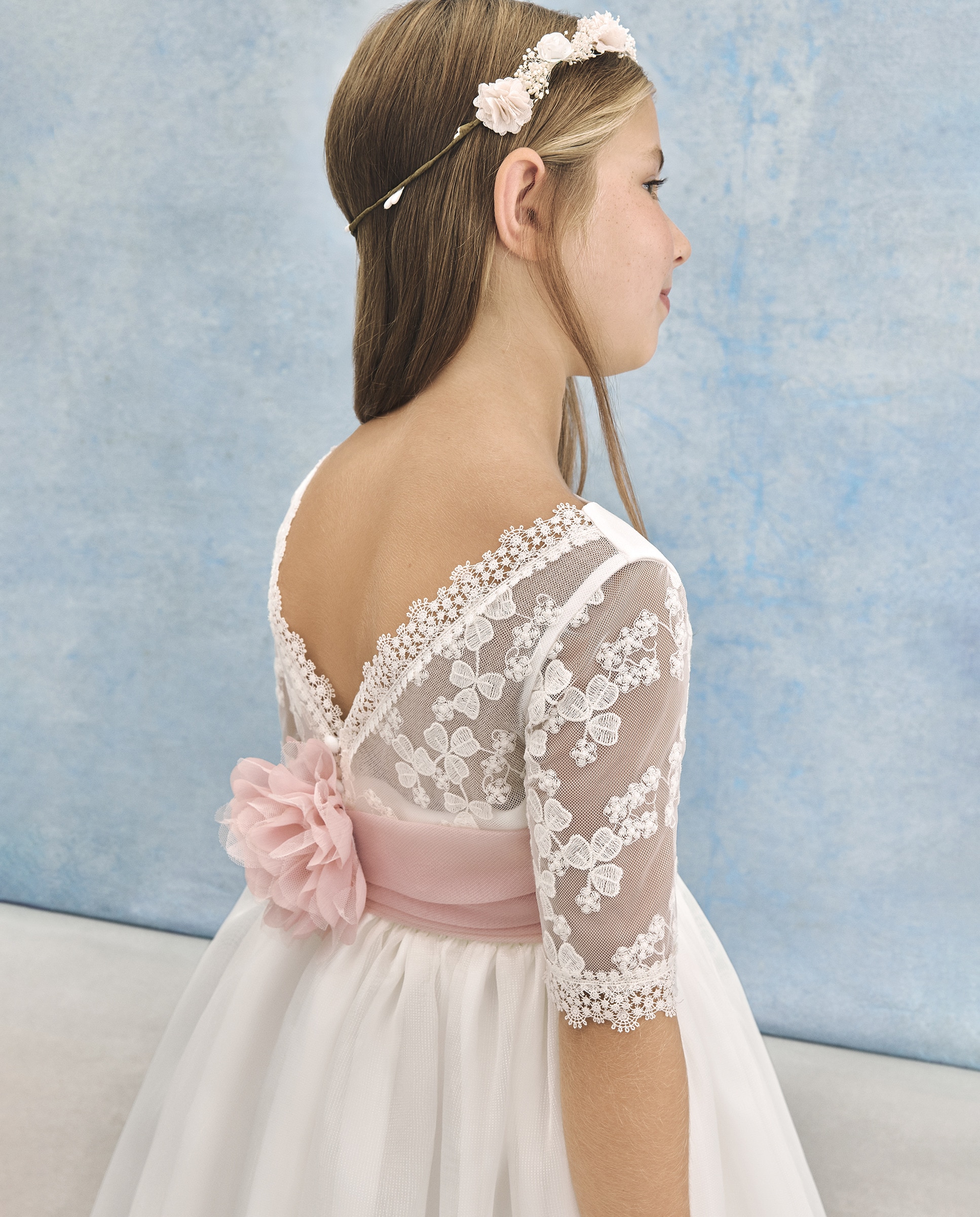 Vestido de Comunhão com Bordado Aldebarán 120 Cru-2