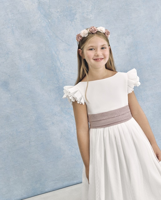 Imagen 0 de Vestido de comunión manga alerón VEGA