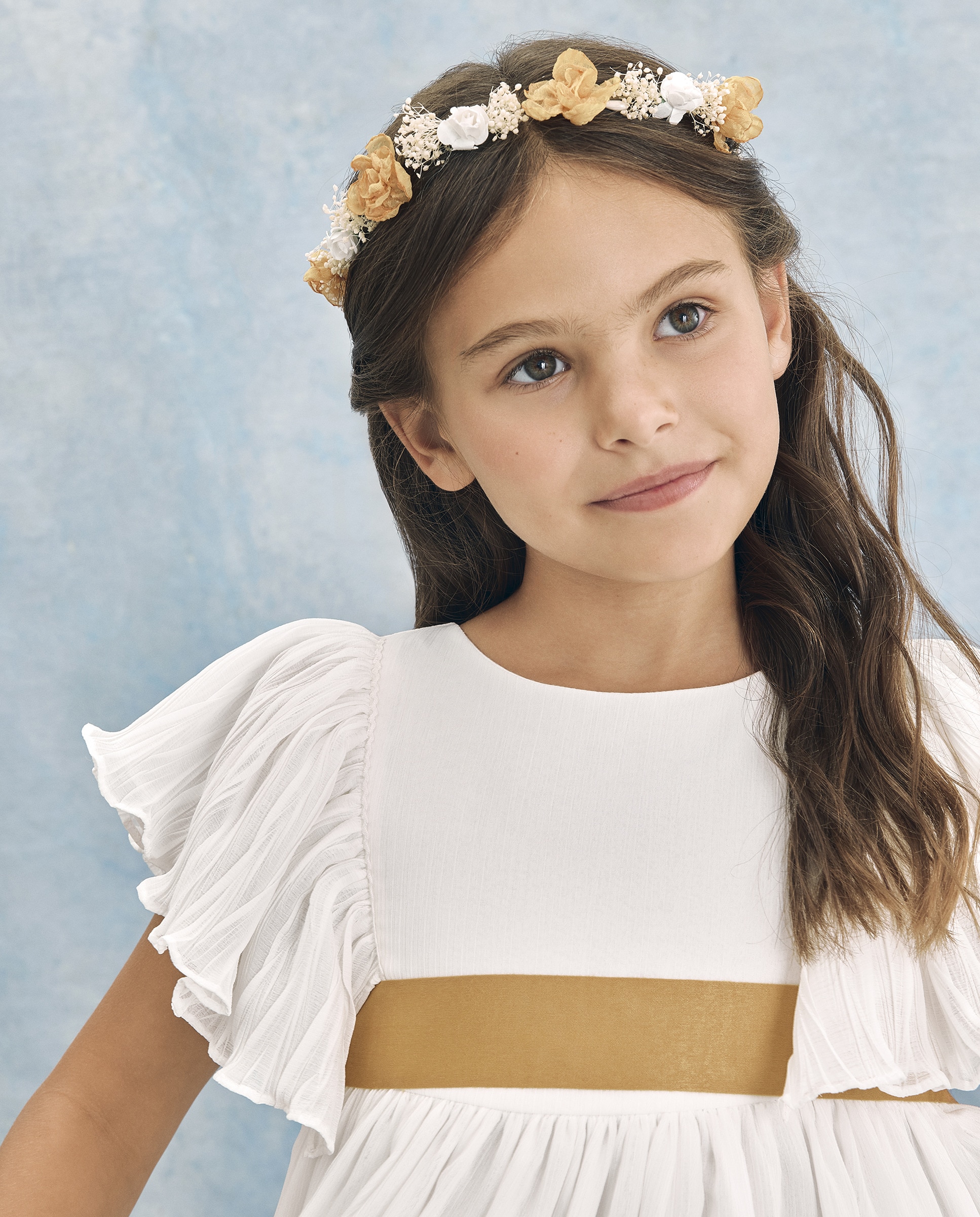 Vestido de Comunhão Ondulado Juno Branco-marfim-2