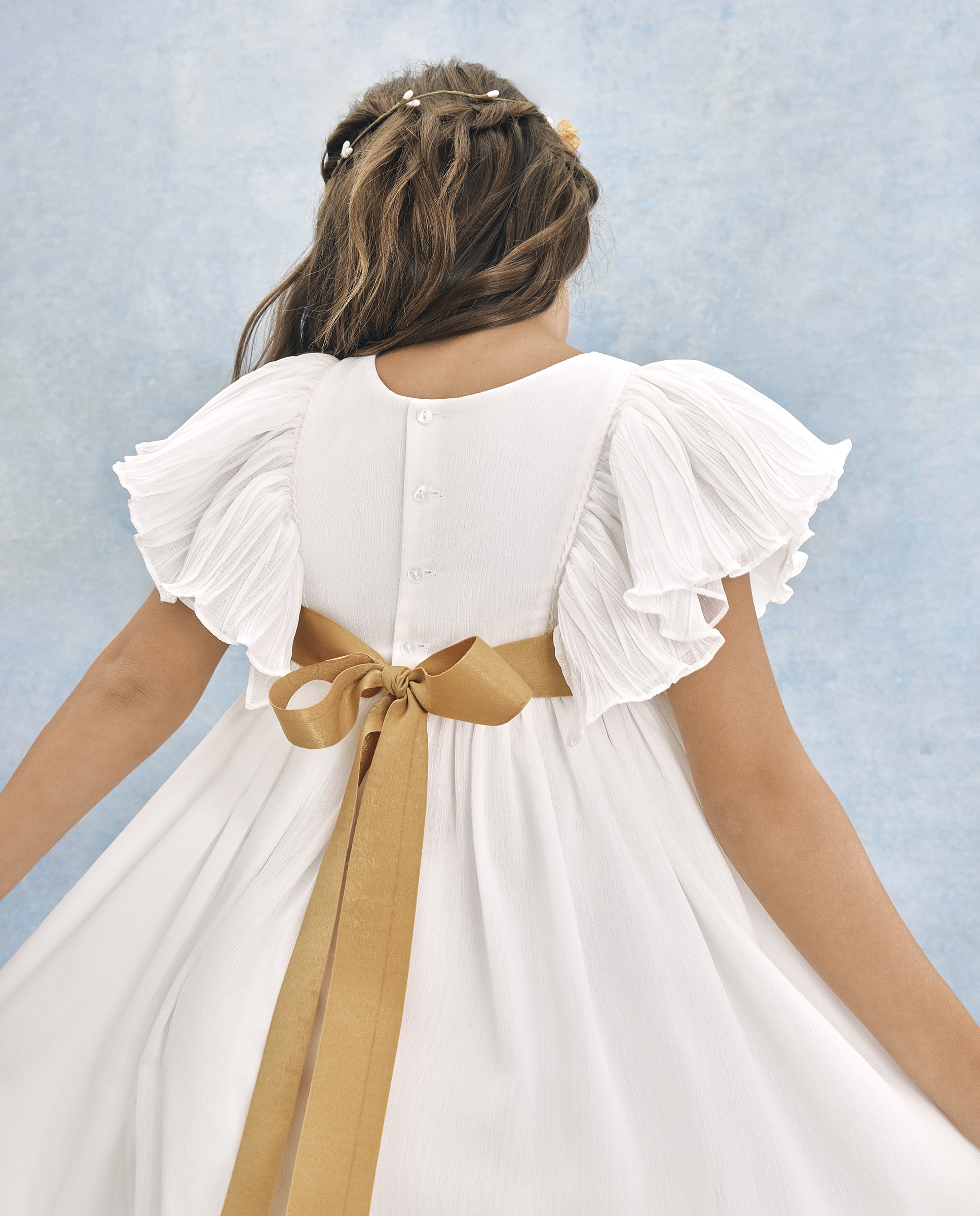 Vestido de Comunhão Ondulado Juno Branco-marfim-3