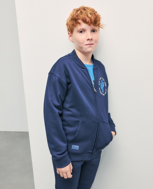 Imagem 0 de Sweatshirt Aberta sem Capuz com Fantasia Blusão Bomber