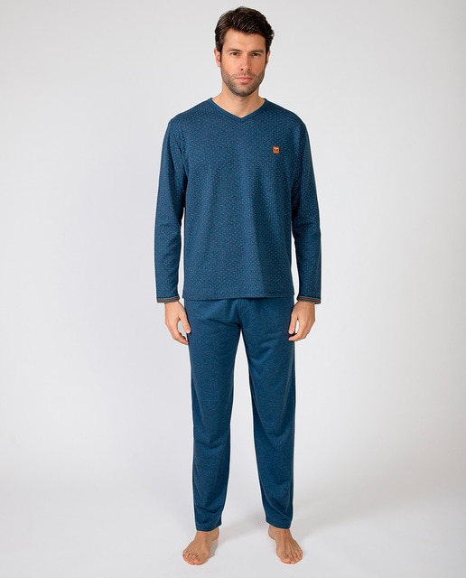 Imagem 0 de Pijama Comprido de Malha em Tecido de Dupla Face