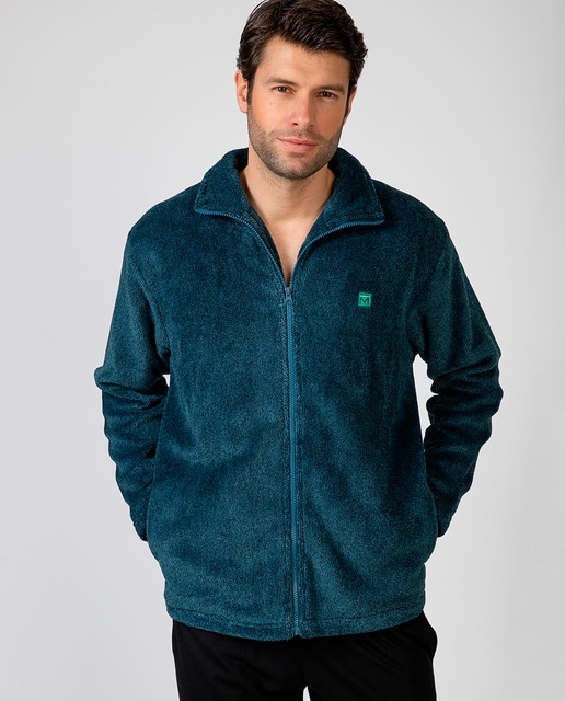 Imagen 0 de Bata corta de hombre en tejido polar con cremallera