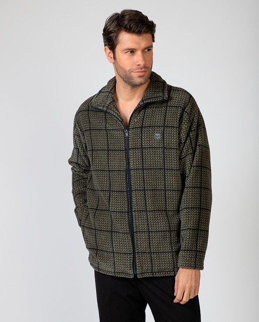 Imagem 0 de Robe Curto em Tecido de Forro Polar com Fecho de Correr