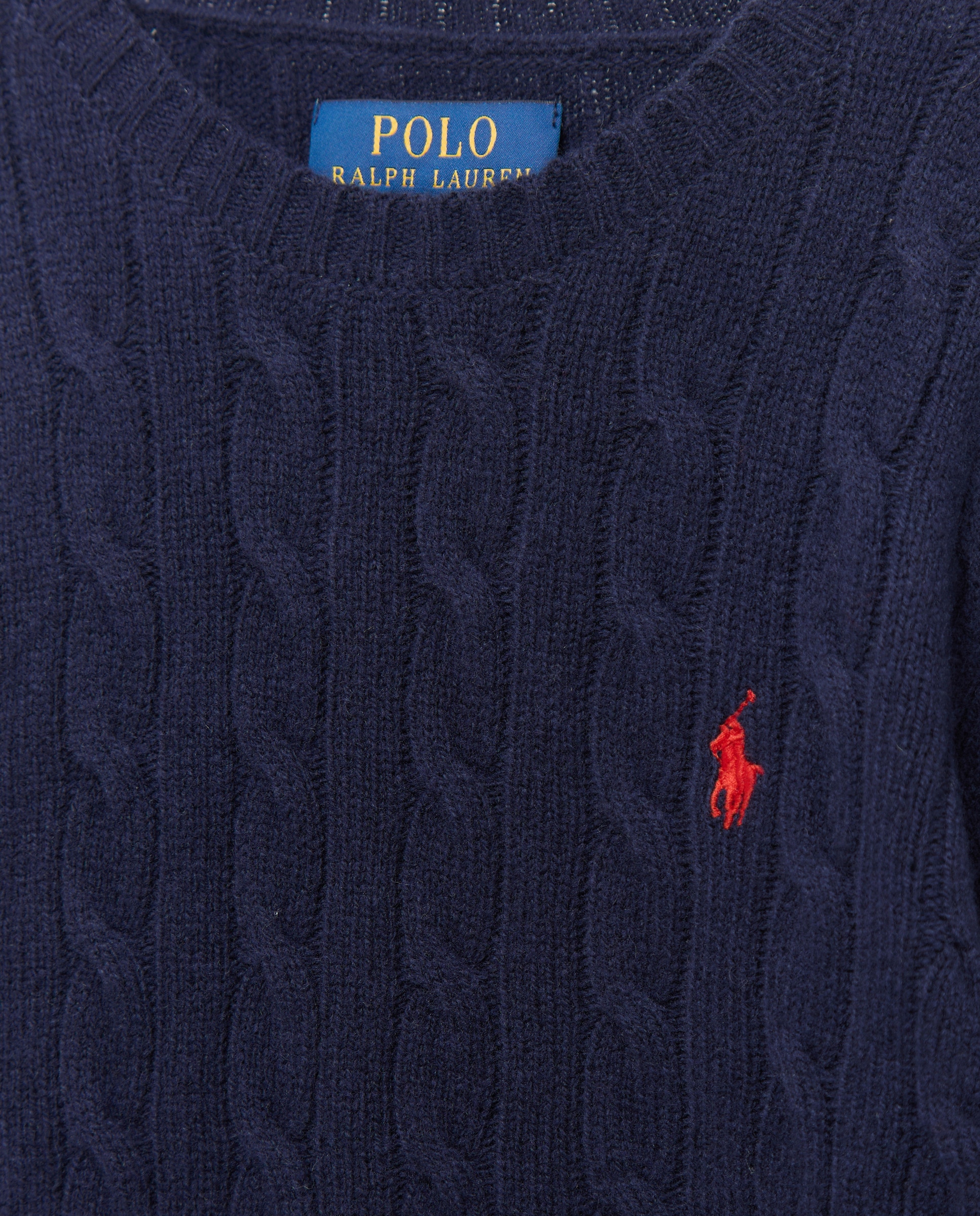 Camisola de Malha Unissexo em Mistura de Lã e Caxemira em Malha do Cabo Azul-marinho-3