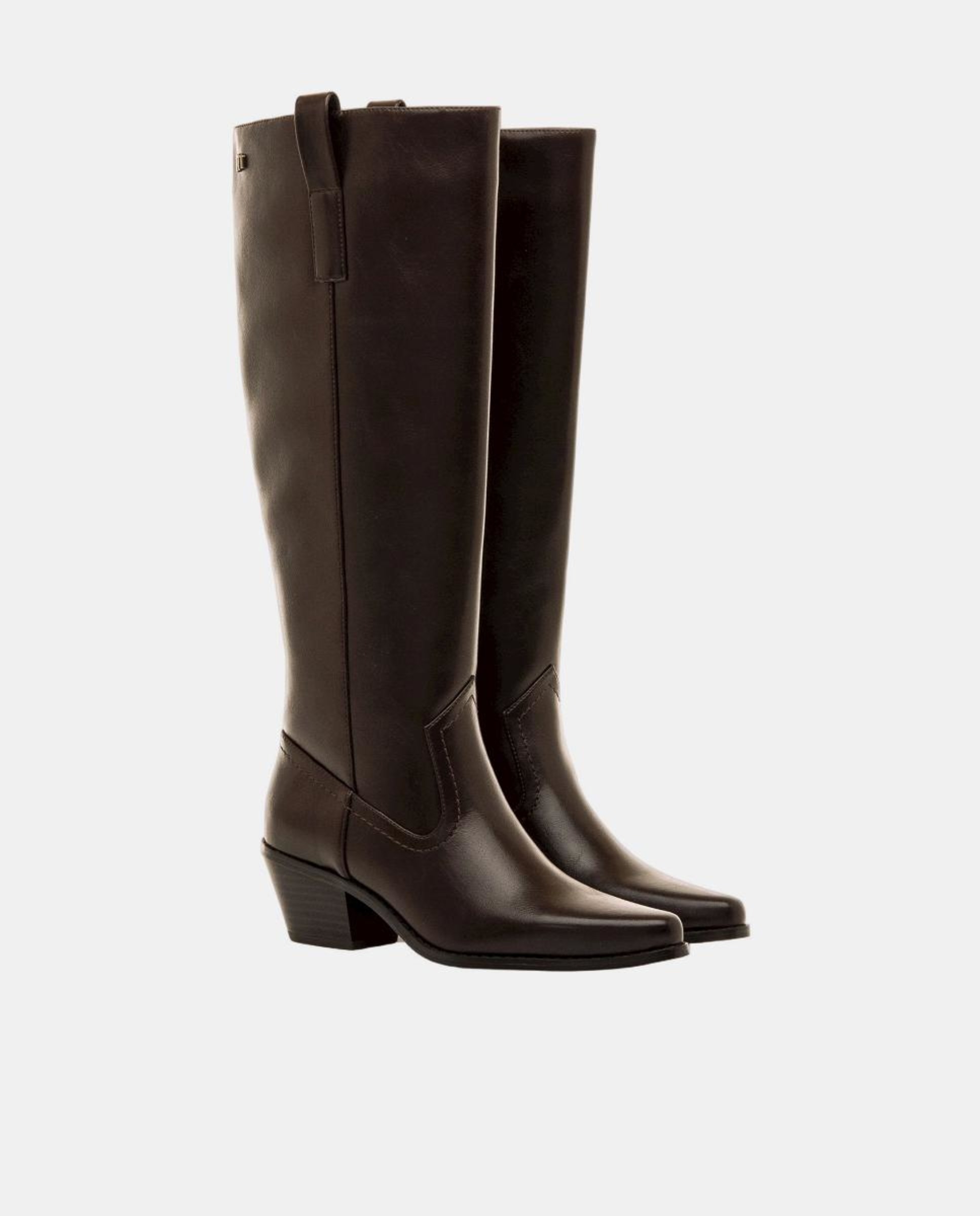 Botas Cowboy Altas Castanho-escuro-2