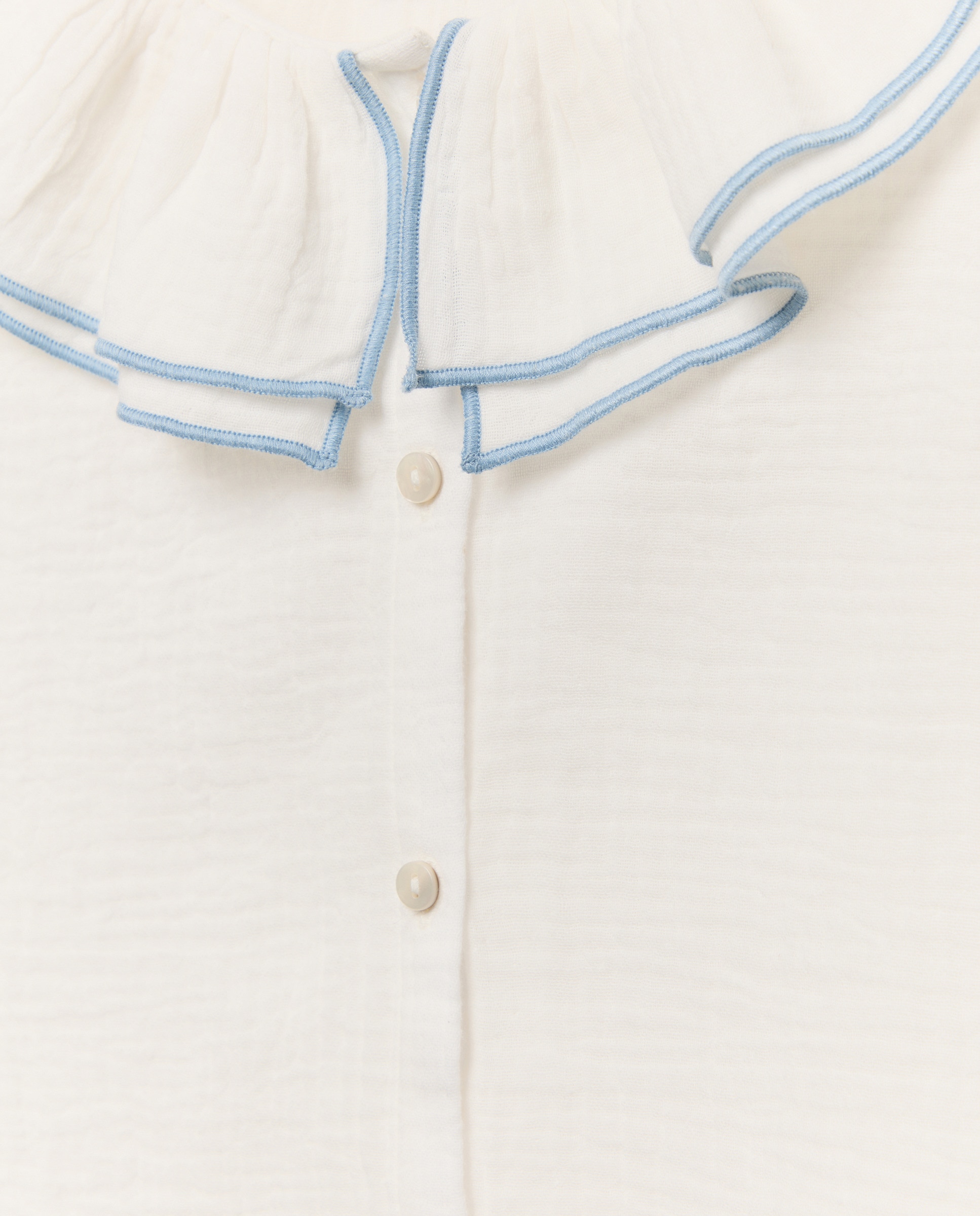 Blusa niña manga larga gasa Blanco-3
