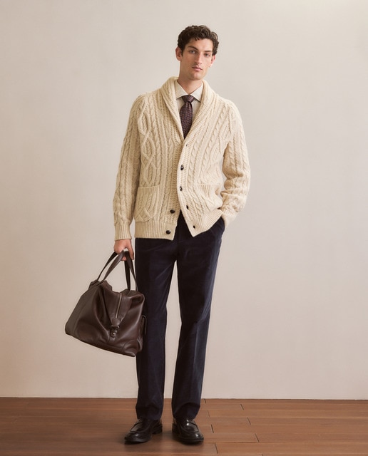 Imagen 0 de Cárdigan de hombre con botónes cuello smoking aranes