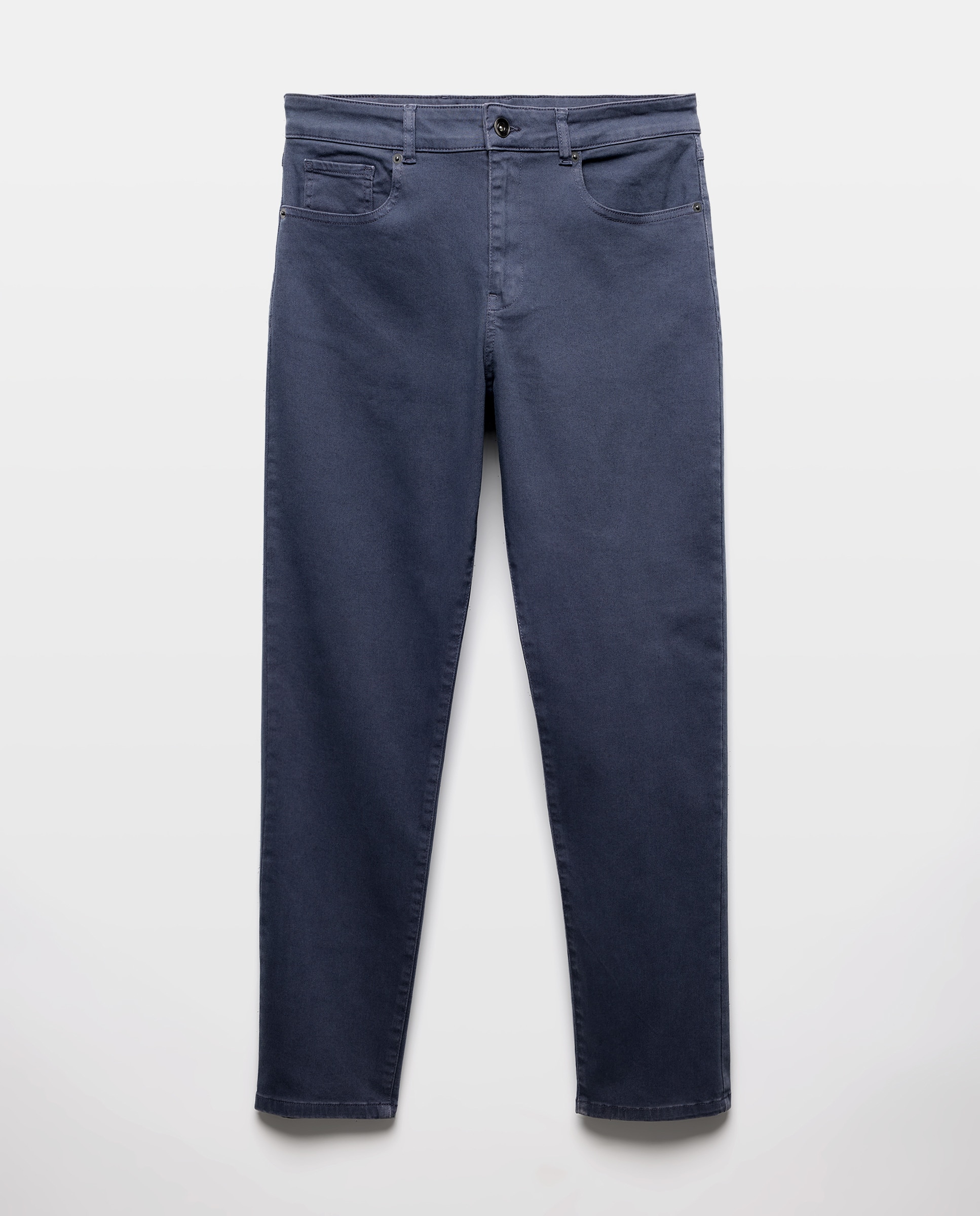 Pantalón hombre cinco bolsillos lavado regular fit Azul marino-4