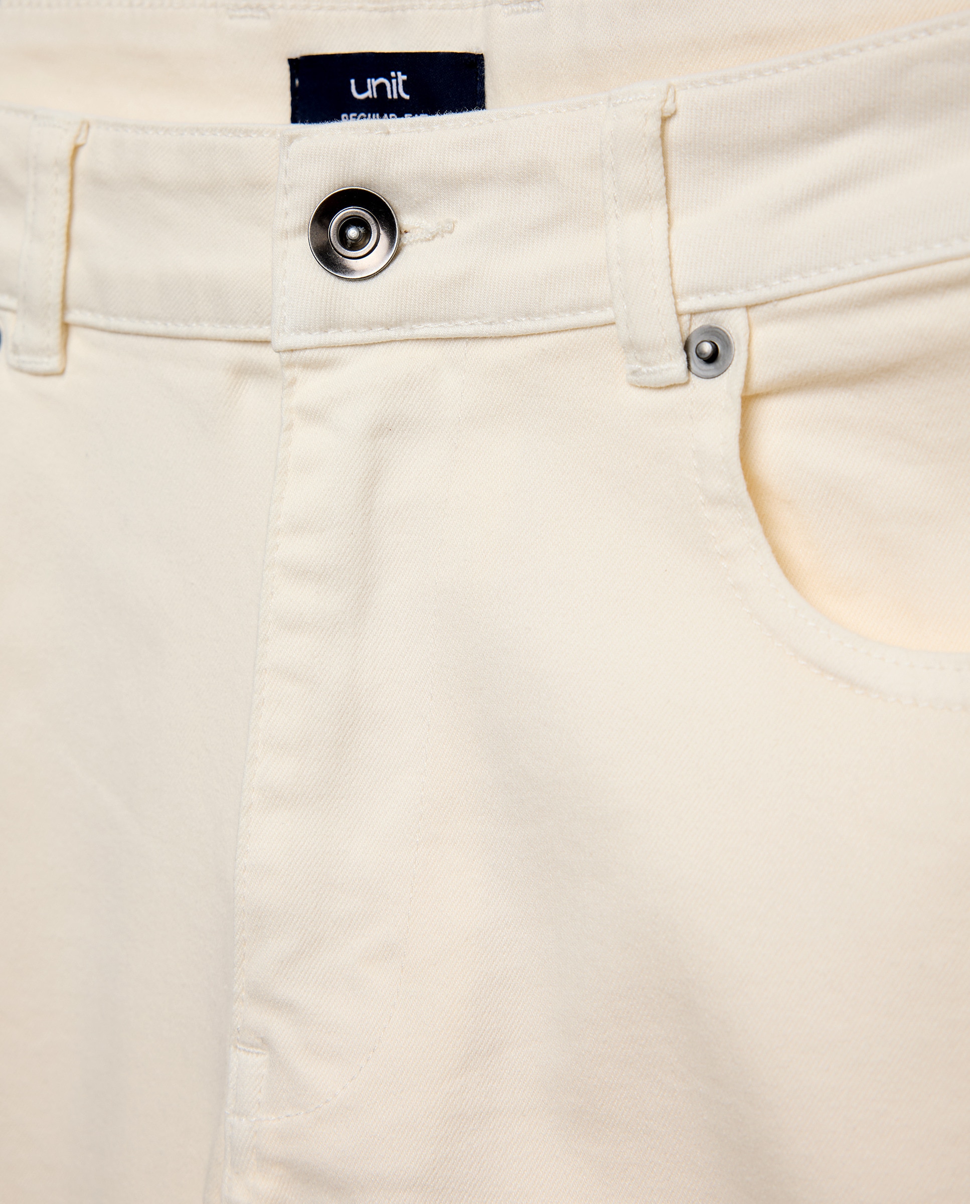Pantalón hombre cinco bolsillos lavado regular fit Blanco roto-5