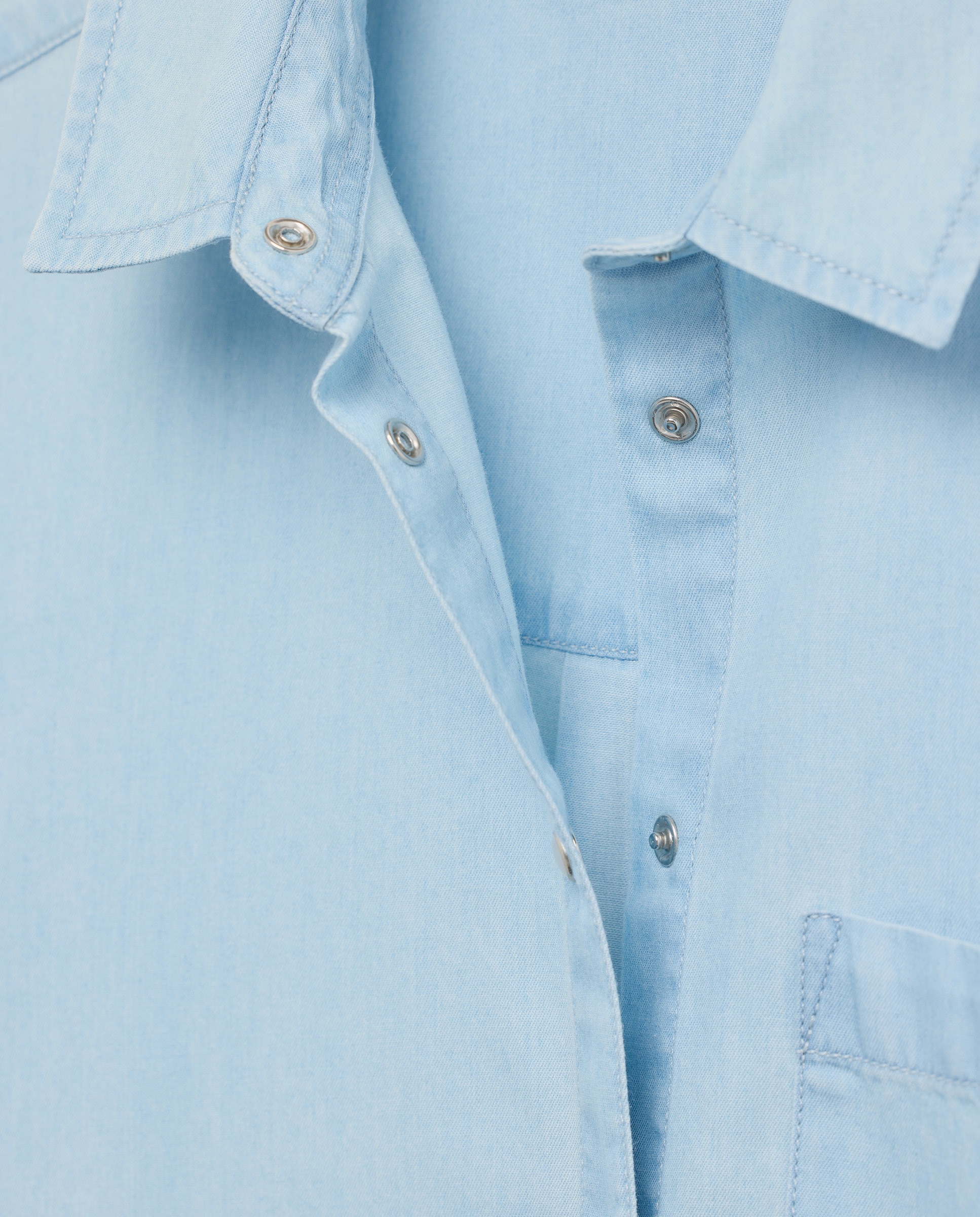 Camisa de mujer light denim Azul pálido-5